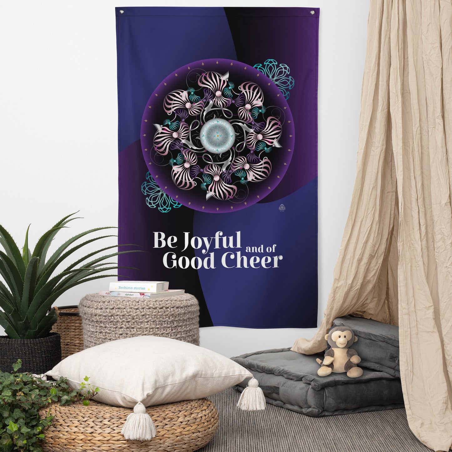 Flag Kukloso Mandala No 4298 "Be Joyful and of Good Cheer" Free Shipping