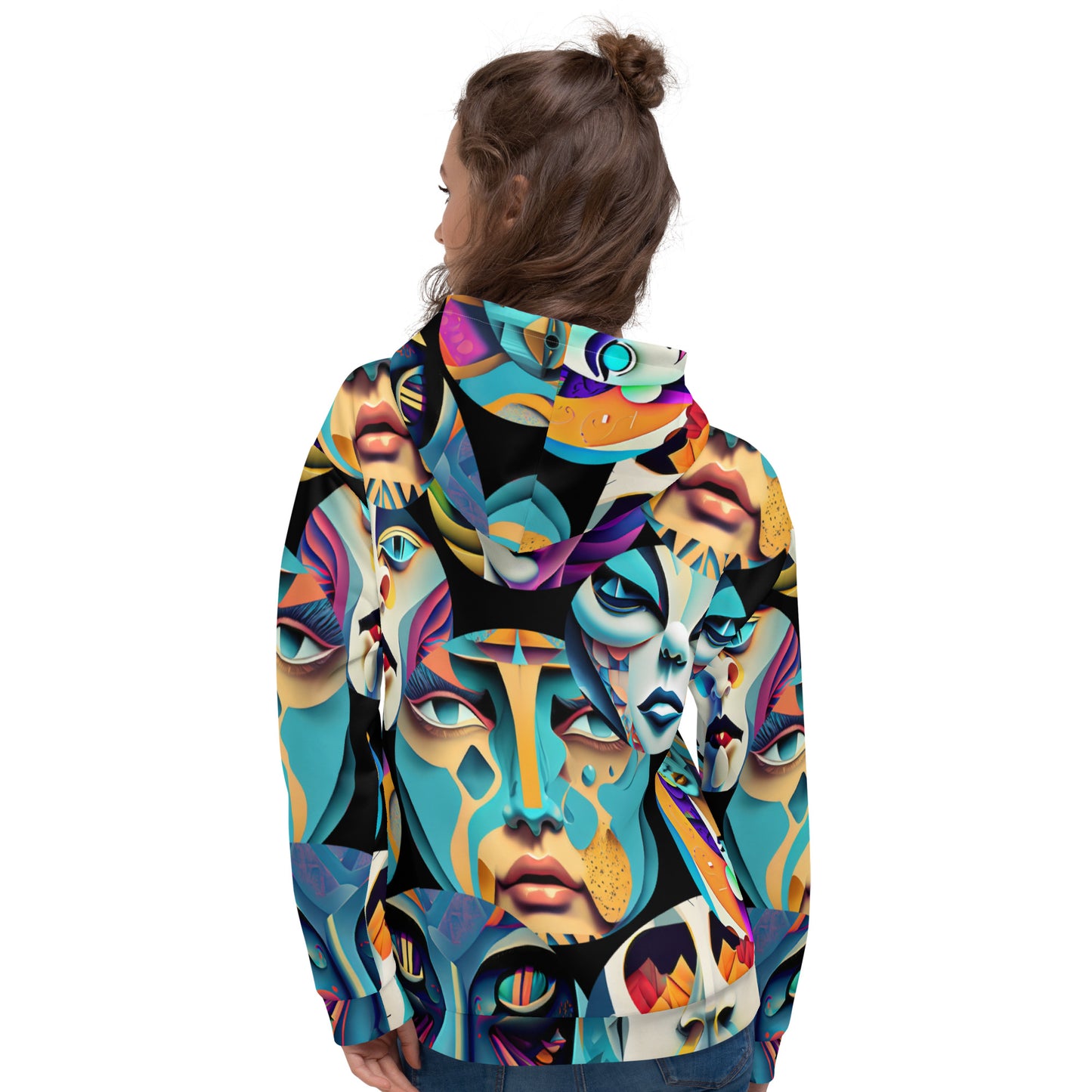 Unisex Hoodie Kukloso Cubist Faces No 35 - Free Shipping