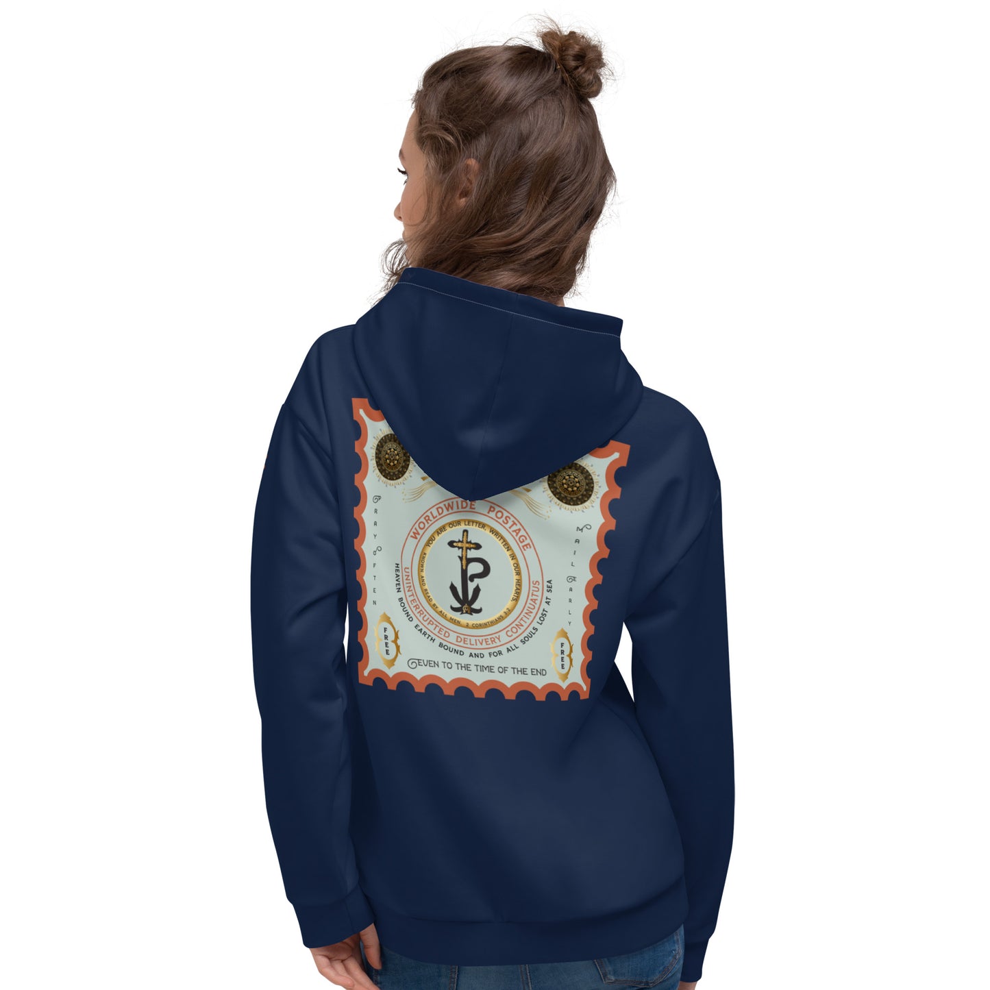 Unisex Hoodie Kukloso 'Forever Stamp, Even To The Time of The End' Navy - Free Shipping