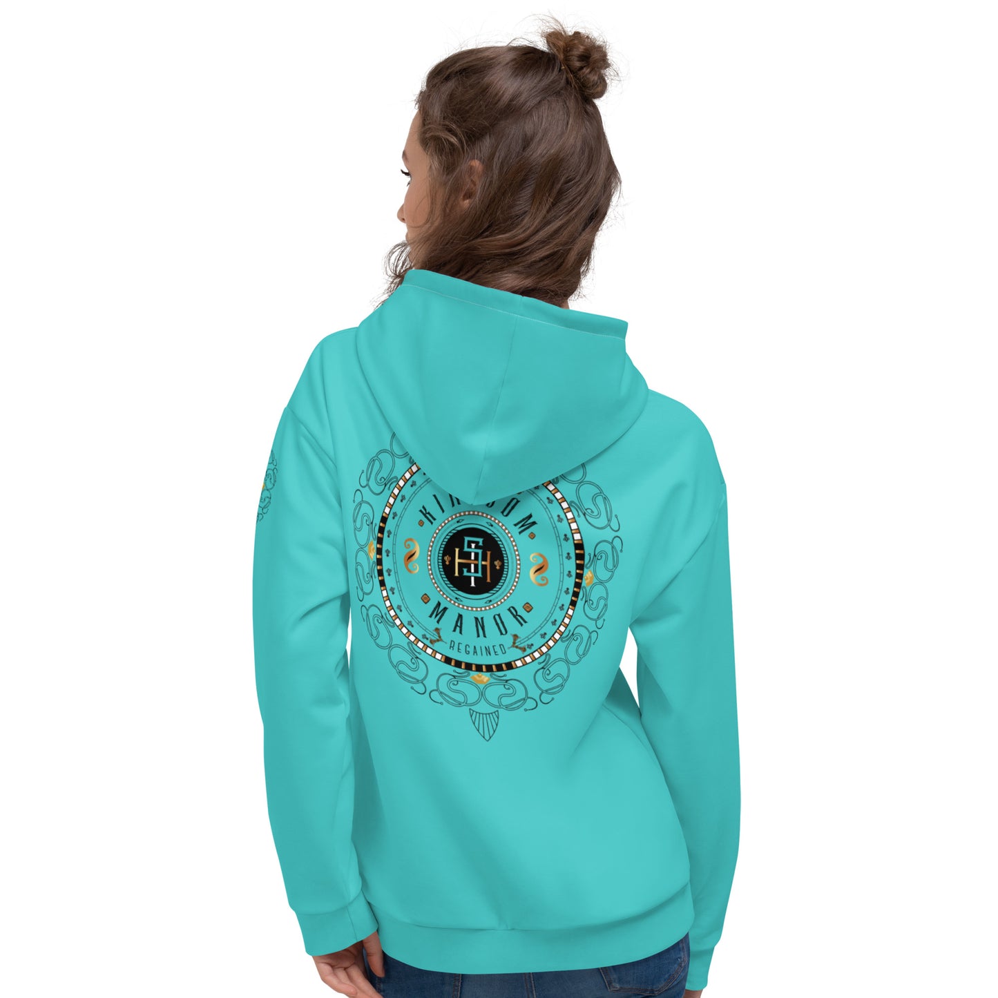 Unisex Hoodie Kukloso 'Kingdom Manor' Turquoise - Free Shipping