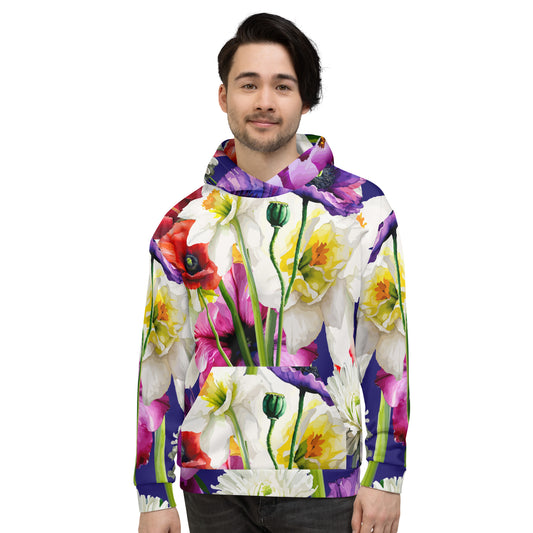 Unisex Hoodie Kukloso Abstracticon Florals No 9 - Free Shipping