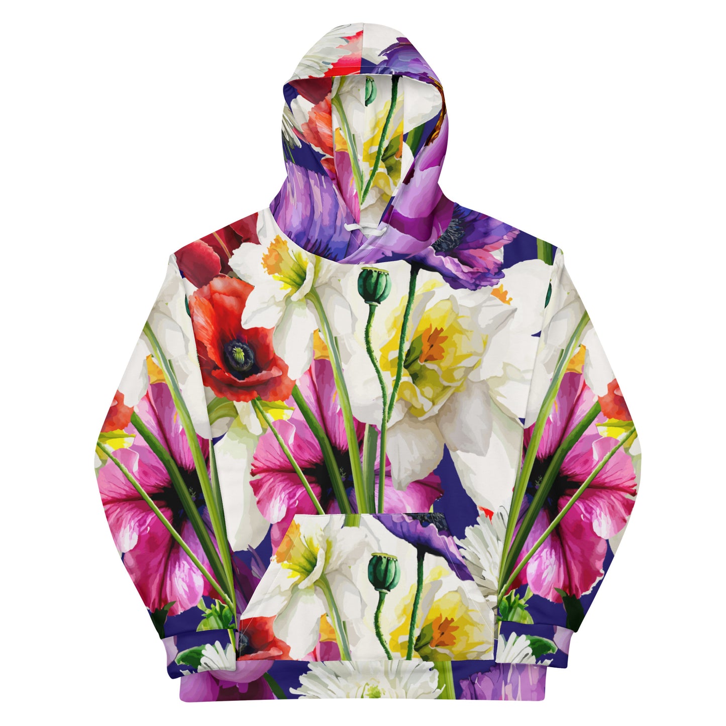 Unisex Hoodie Kukloso Abstracticon Florals No 9 - Free Shipping