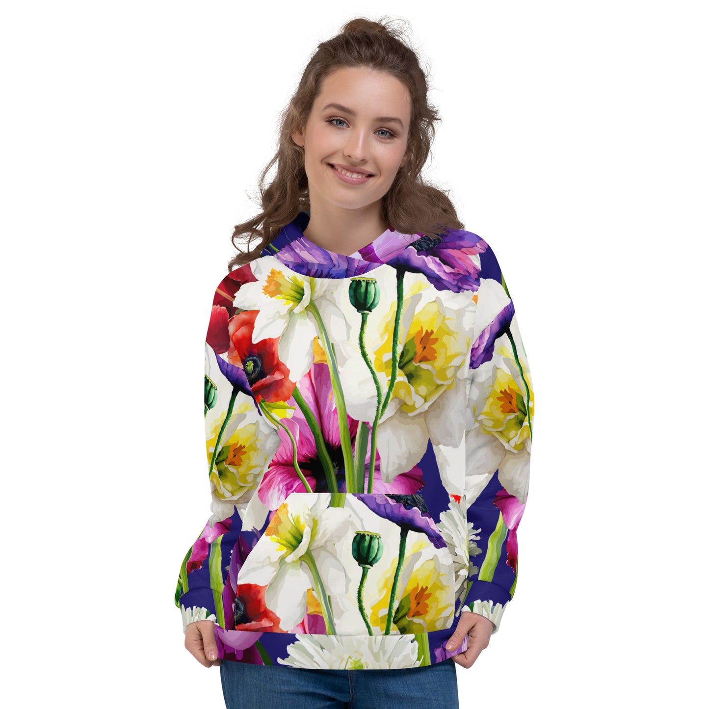 Unisex Hoodie Kukloso Abstracticon Florals No 9 - Free Shipping