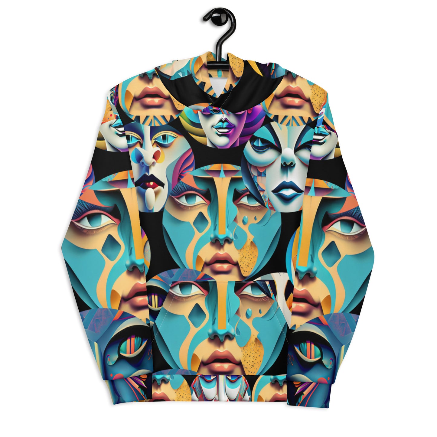 Unisex Hoodie Kukloso Cubist Faces No 35 - Free Shipping