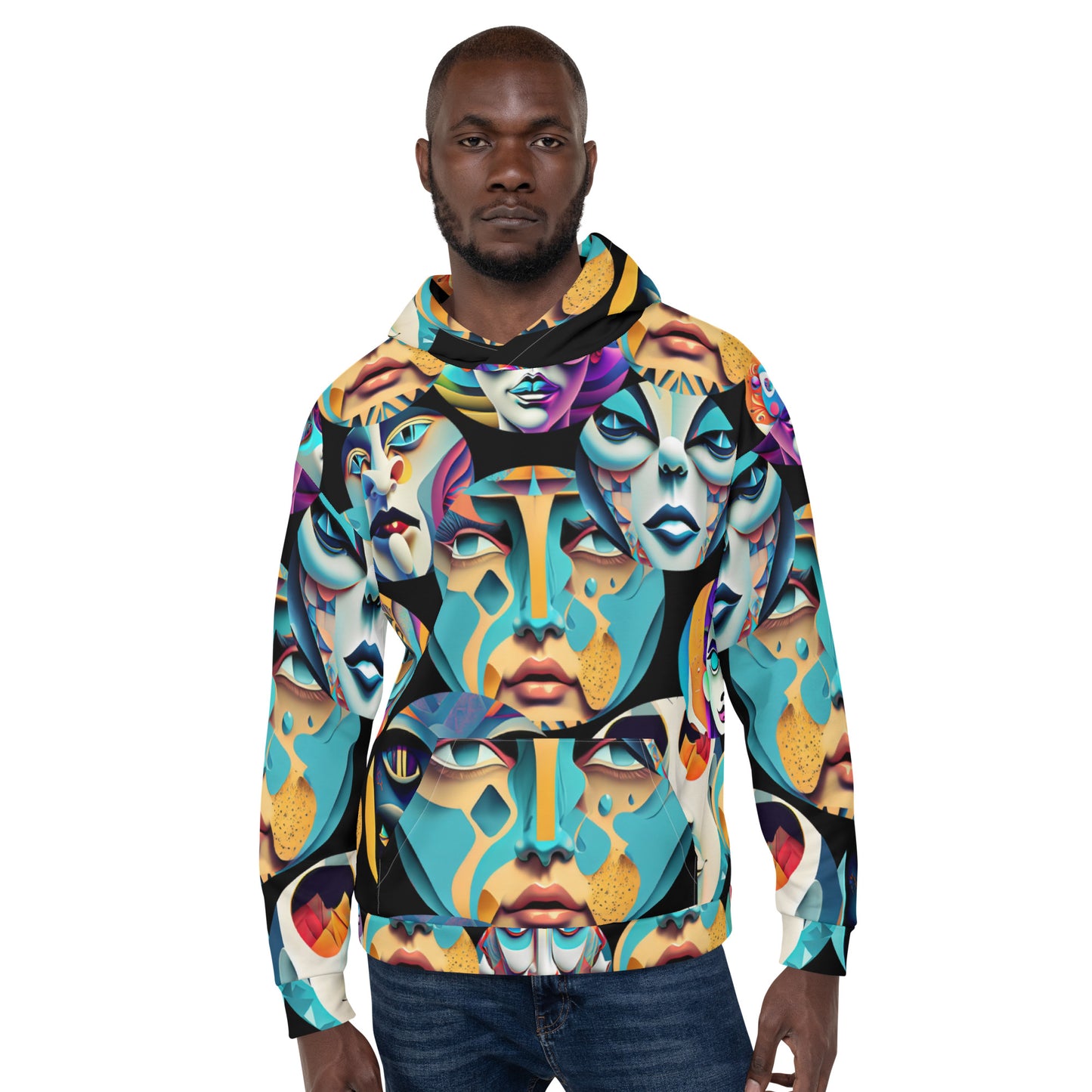 Unisex Hoodie Kukloso Cubist Faces No 35 - Free Shipping