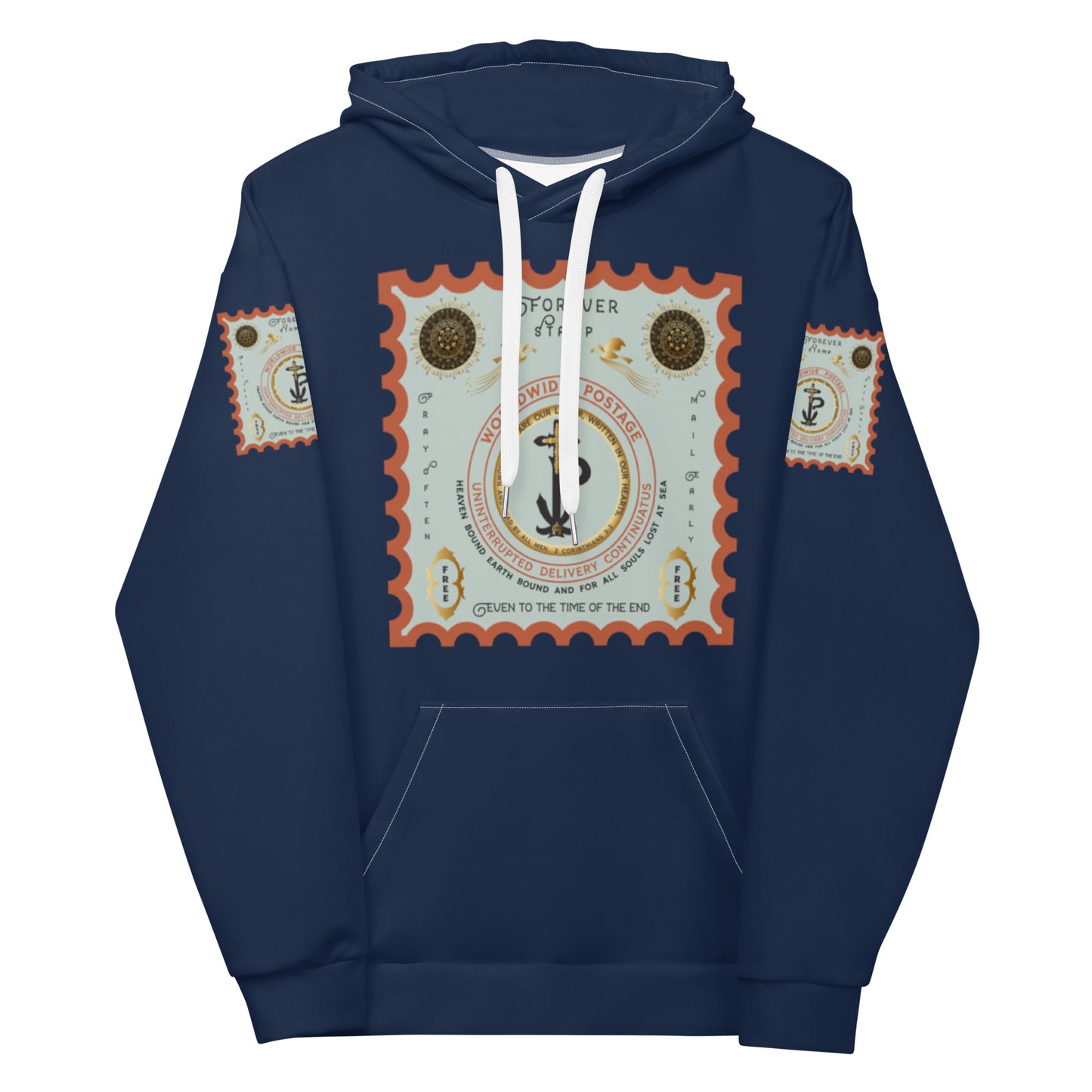 Unisex Hoodie Kukloso 'Forever Stamp, Even To The Time of The End' Navy - Free Shipping