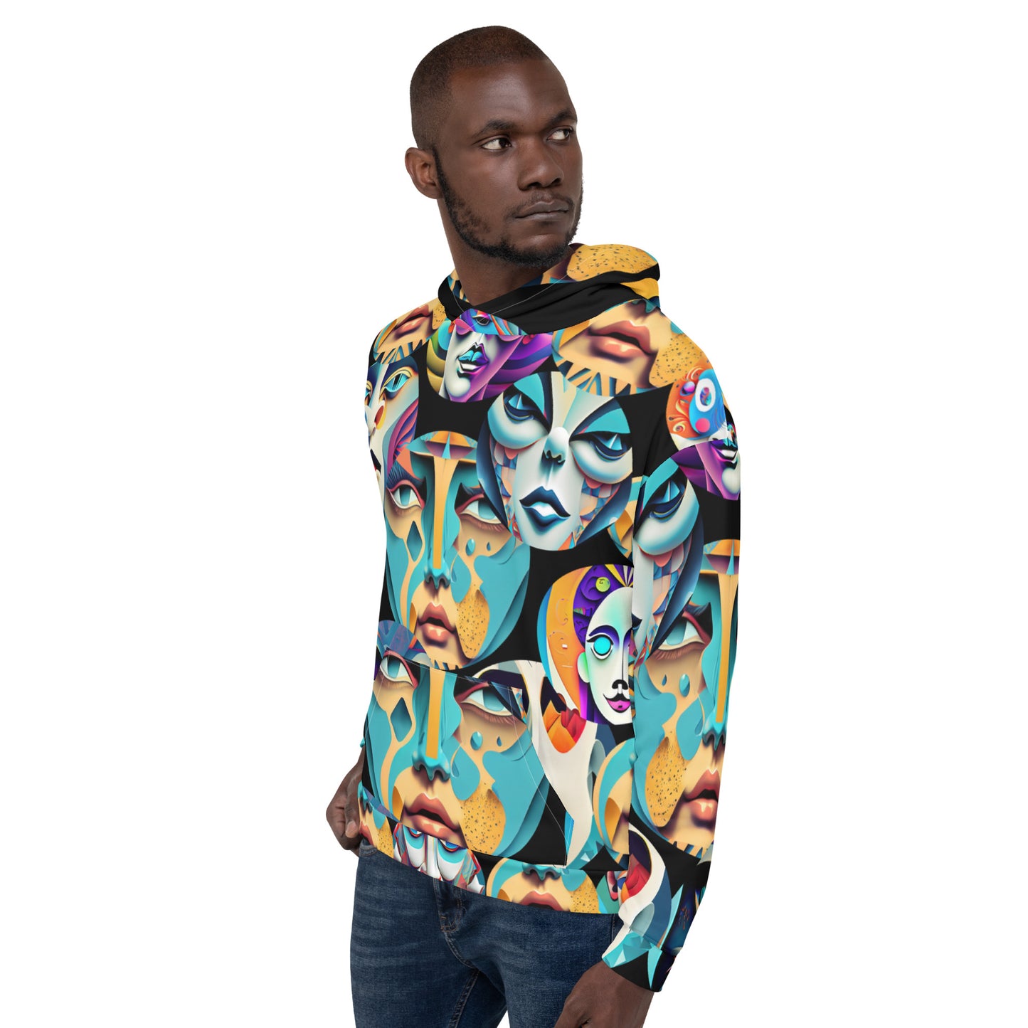 Unisex Hoodie Kukloso Cubist Faces No 35 - Free Shipping