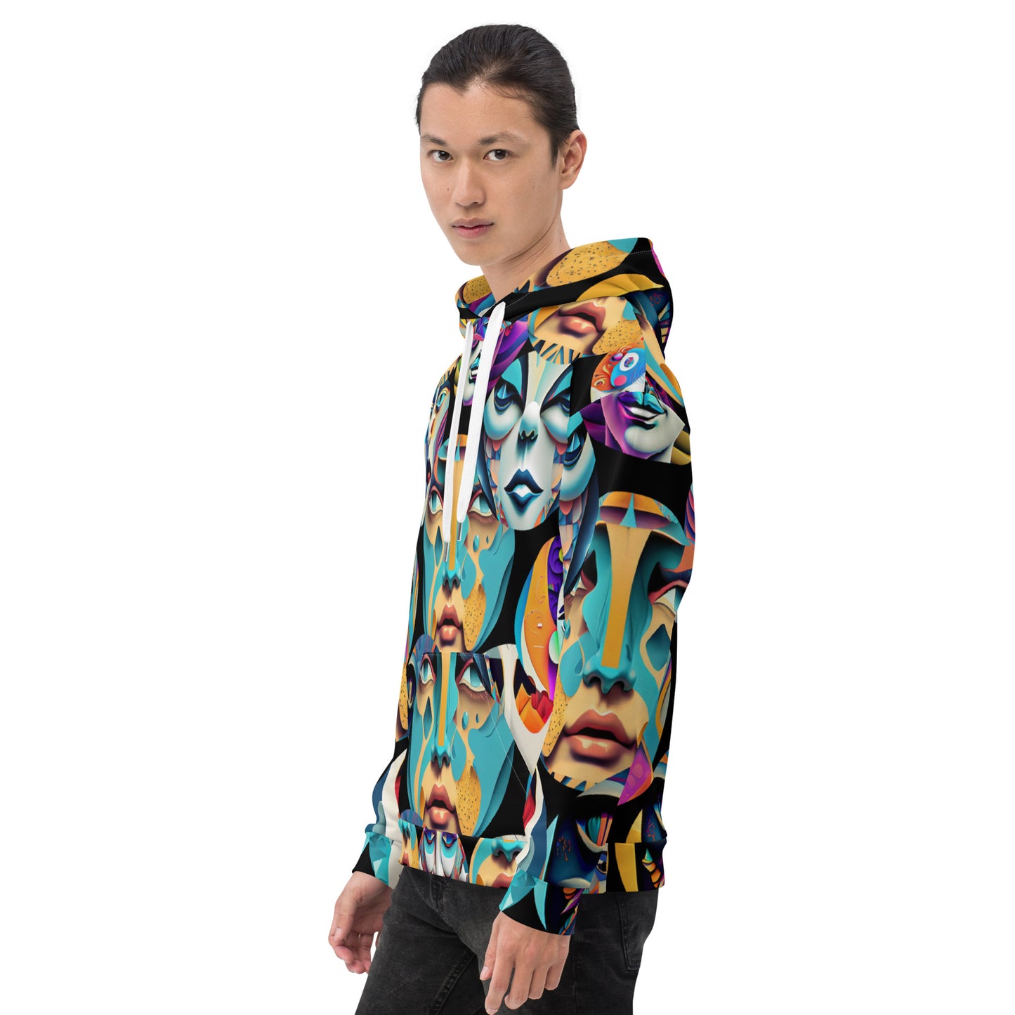 Unisex Hoodie Kukloso Cubist Faces No 35 - Free Shipping