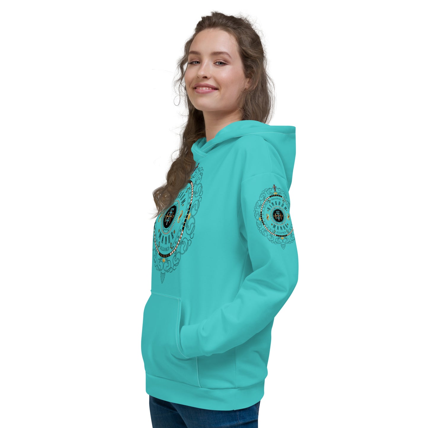 Unisex Hoodie Kukloso 'Kingdom Manor' Turquoise - Free Shipping