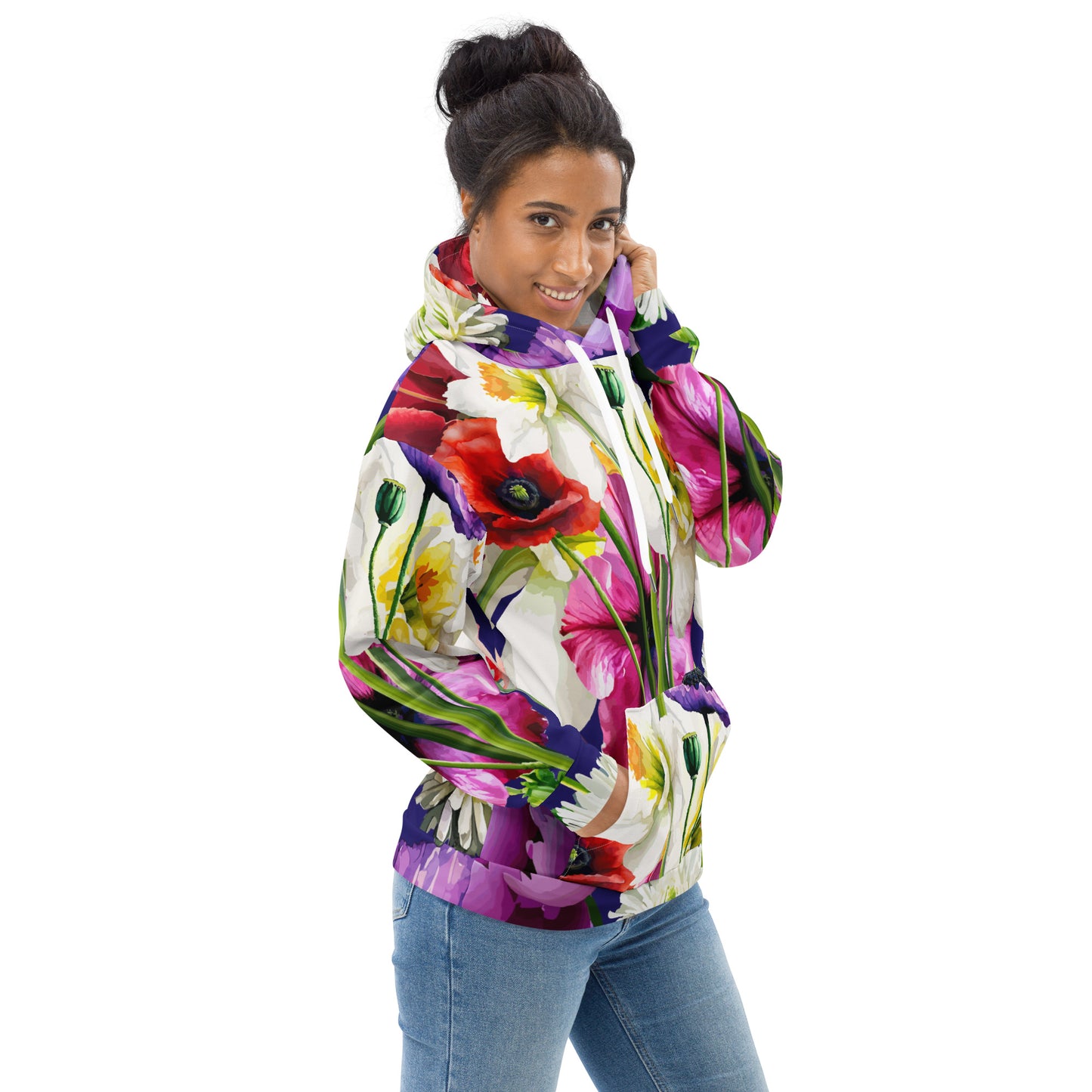 Unisex Hoodie Kukloso Abstracticon Florals No 9 - Free Shipping