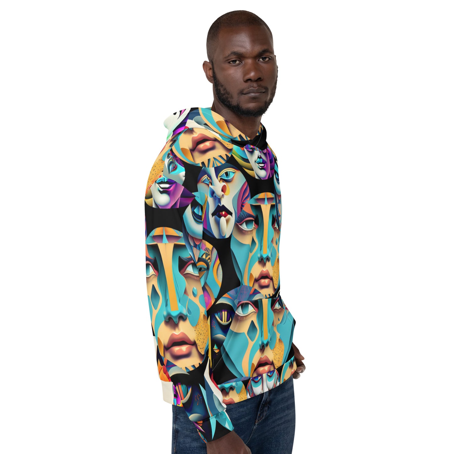 Unisex Hoodie Kukloso Cubist Faces No 35 - Free Shipping