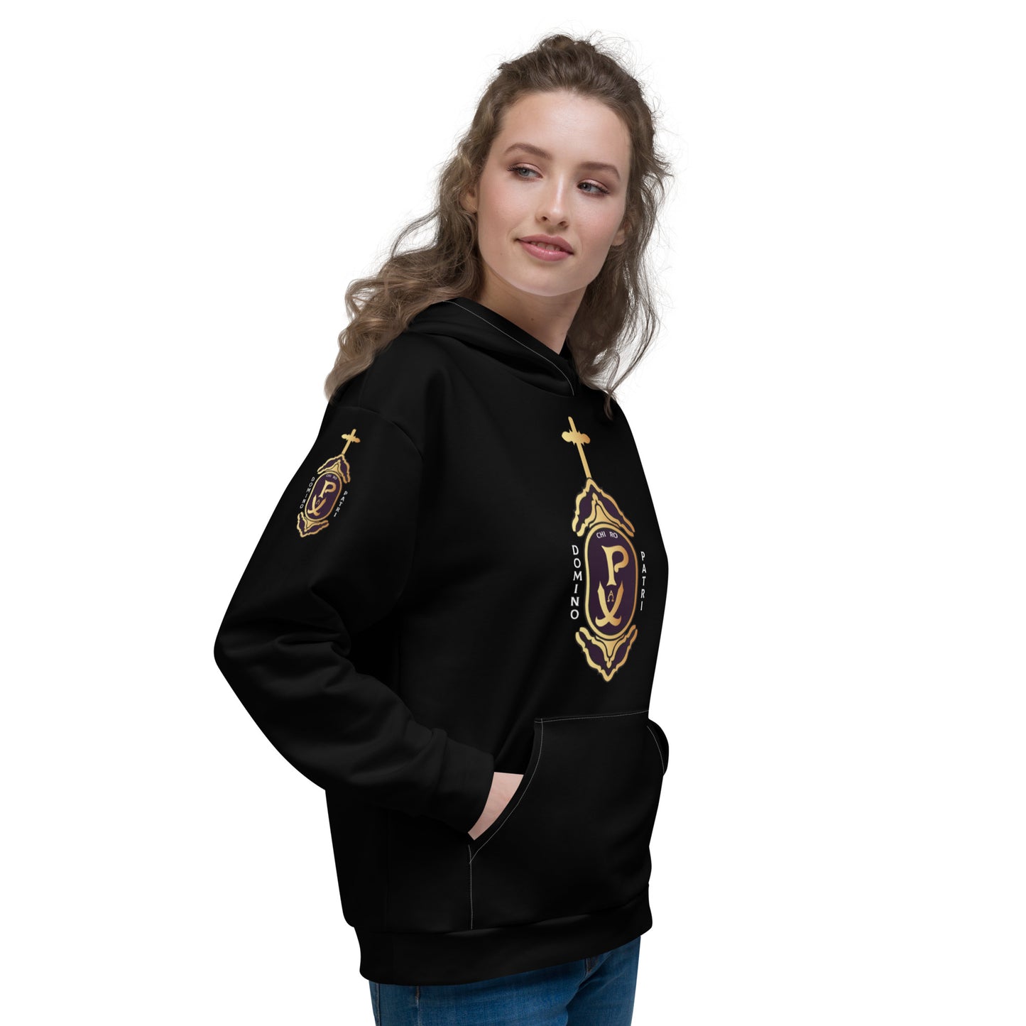 Unisex Hoodie Kukloso Domino Patri - Chi Ro PX Christogram Black - Free Shipping