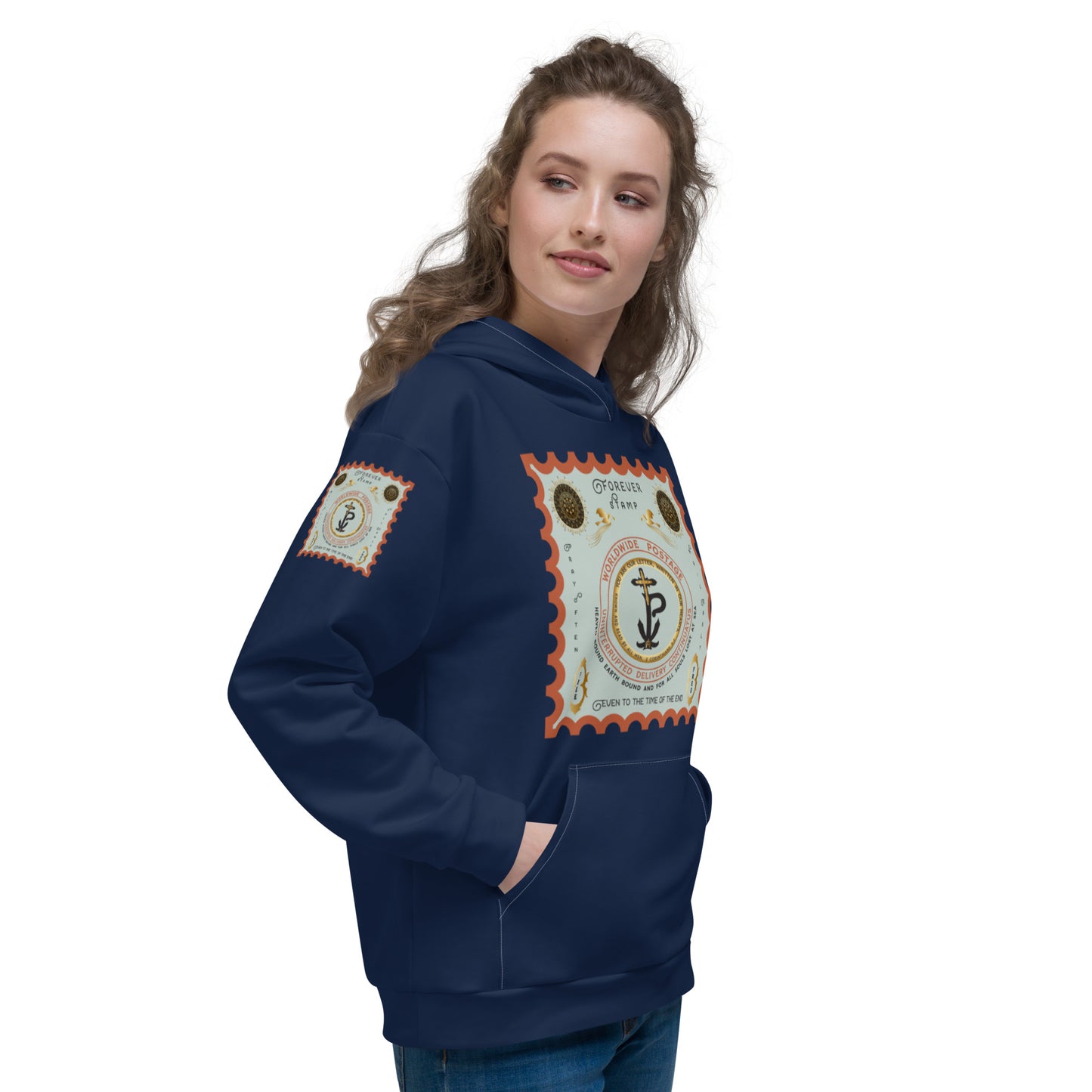 Unisex Hoodie Kukloso 'Forever Stamp, Even To The Time of The End' Navy - Free Shipping