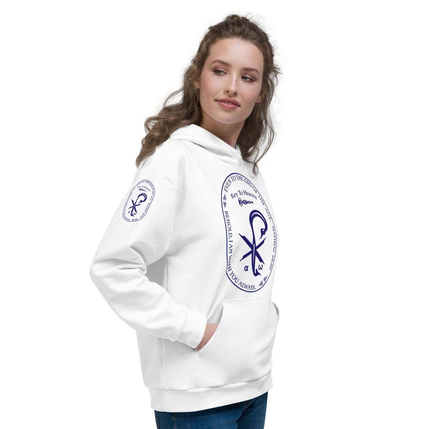 Unisex Hoodie  Kukloso Matthew 28:20 White - Free Shipping