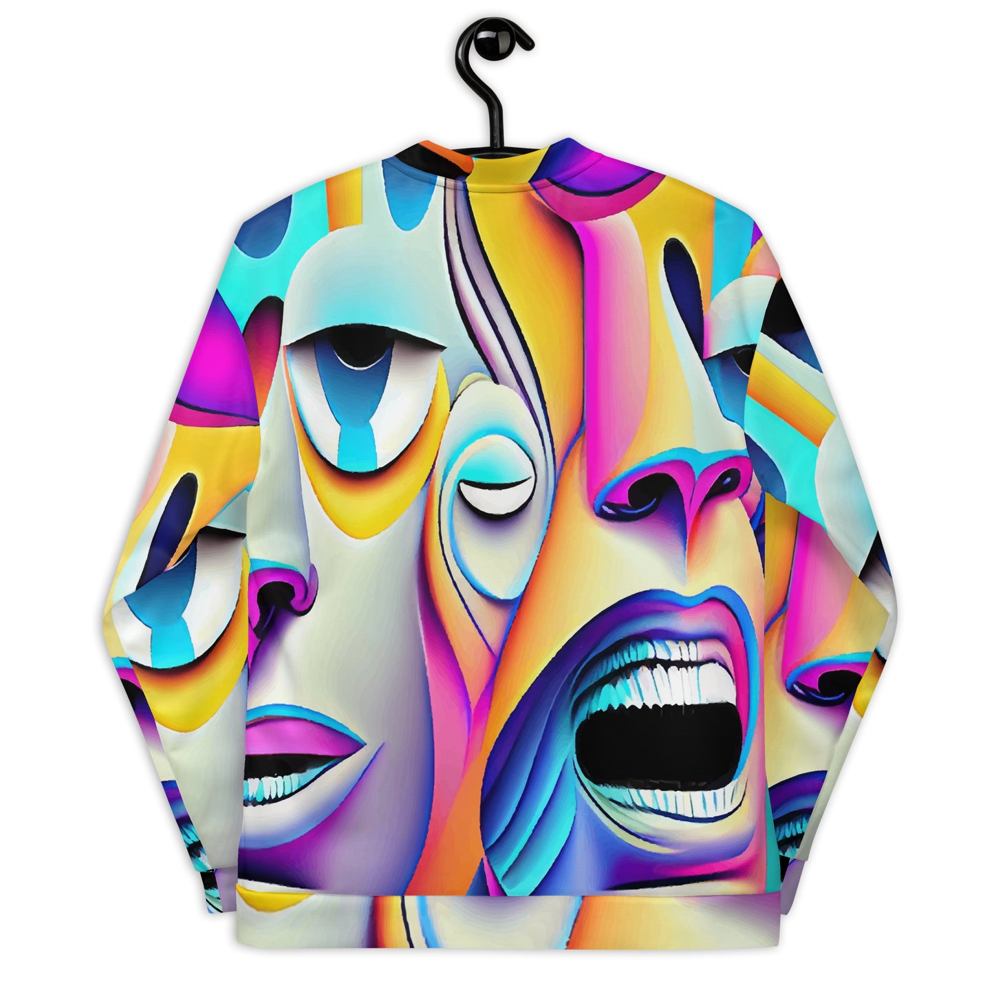 Unisex Bomber Jacket Kukloso Cubist Faces No 7 Multicolored Free Shipping