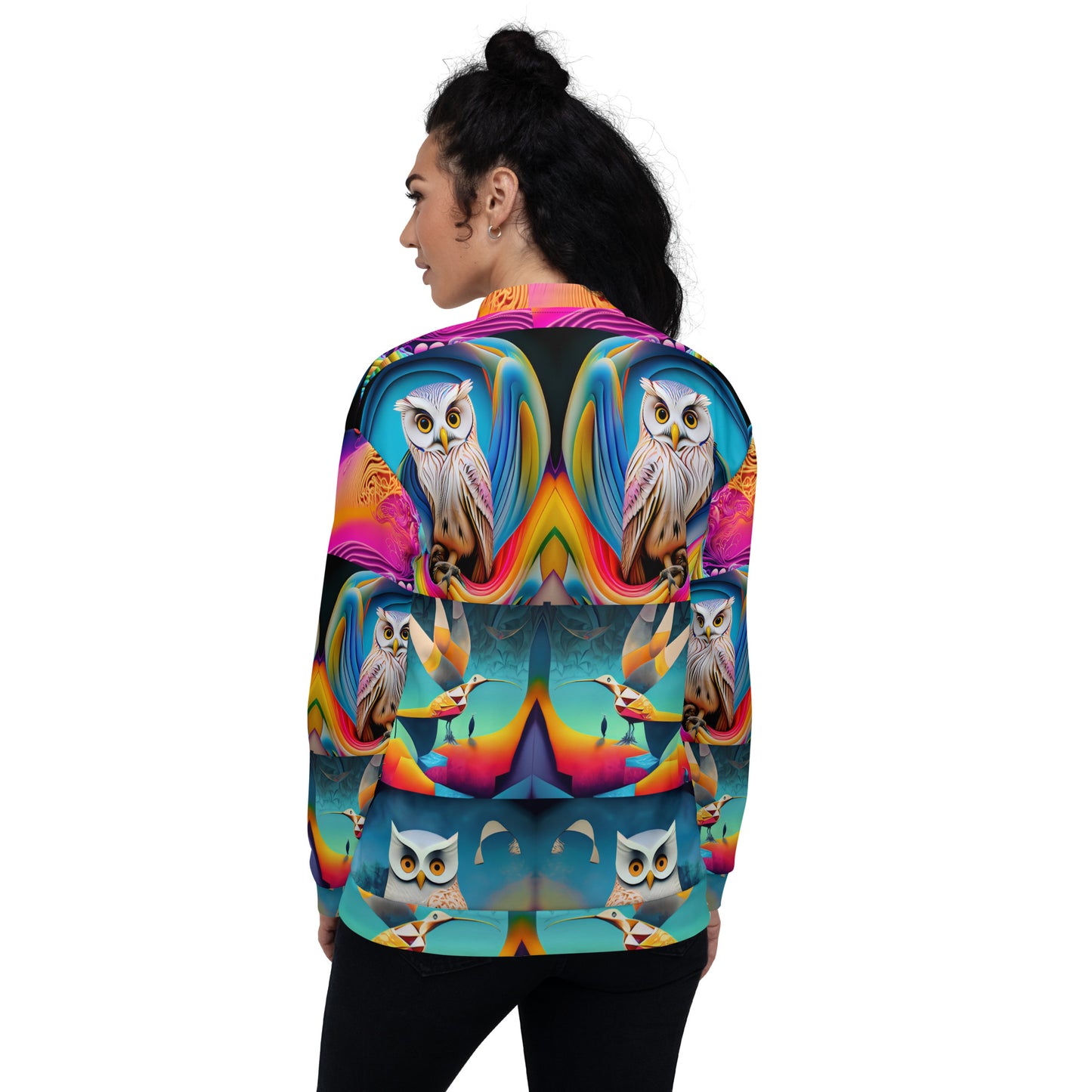 Unisex Bomber Jacket Kukloso Cubist Faces No 29 Multicolors Free Shipping