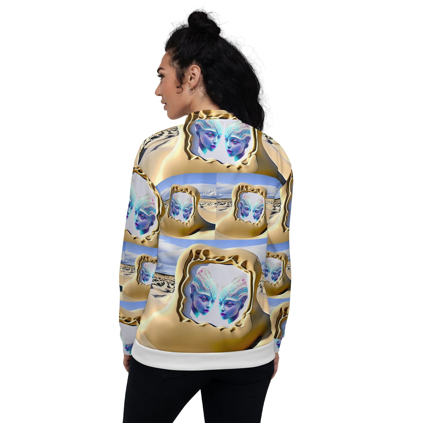 Unisex Bomber Jacket Kukloso Space Face No 20 - Free Shipping