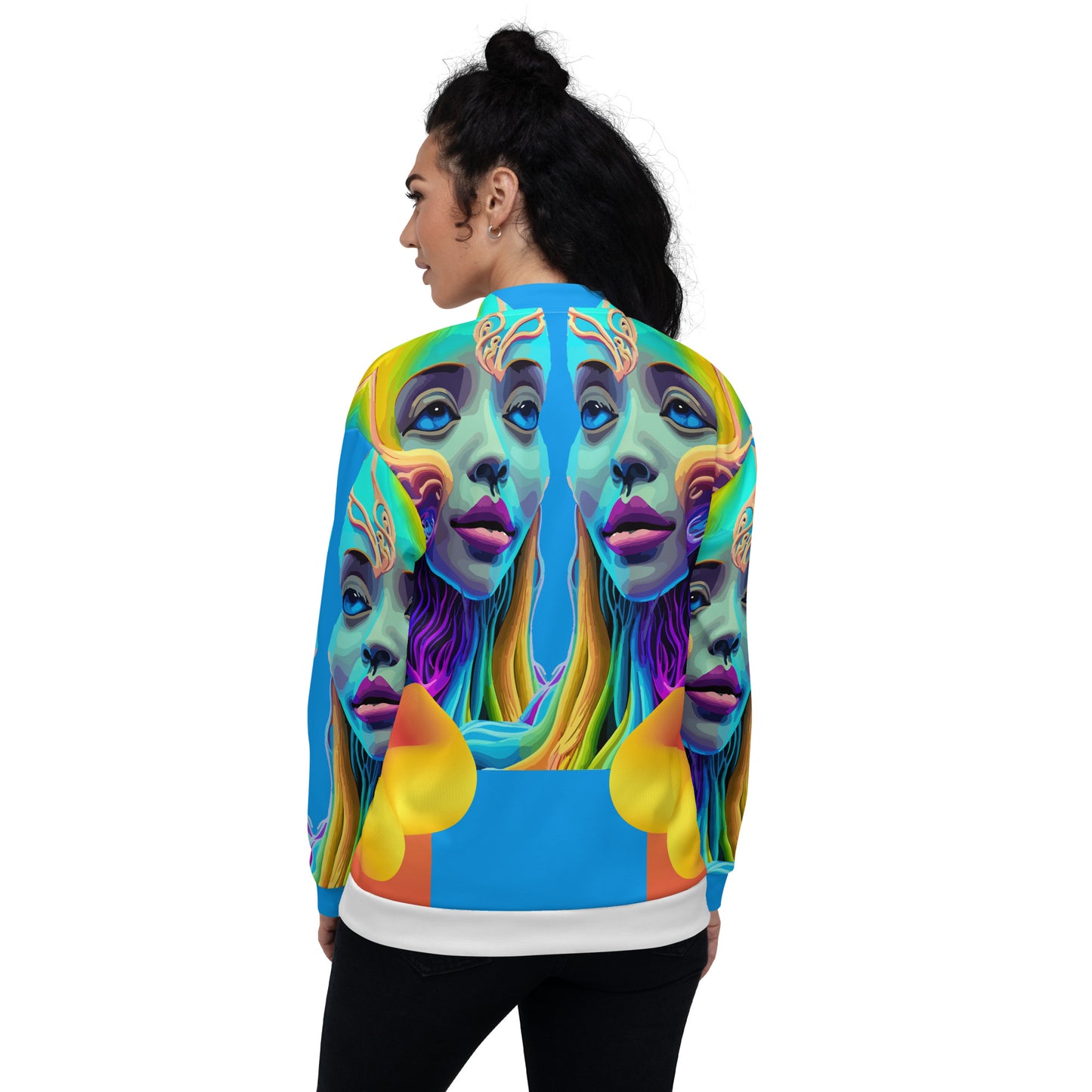 Unisex Bomber Jacket Kukloso Space Face No 17 - Free Shipping