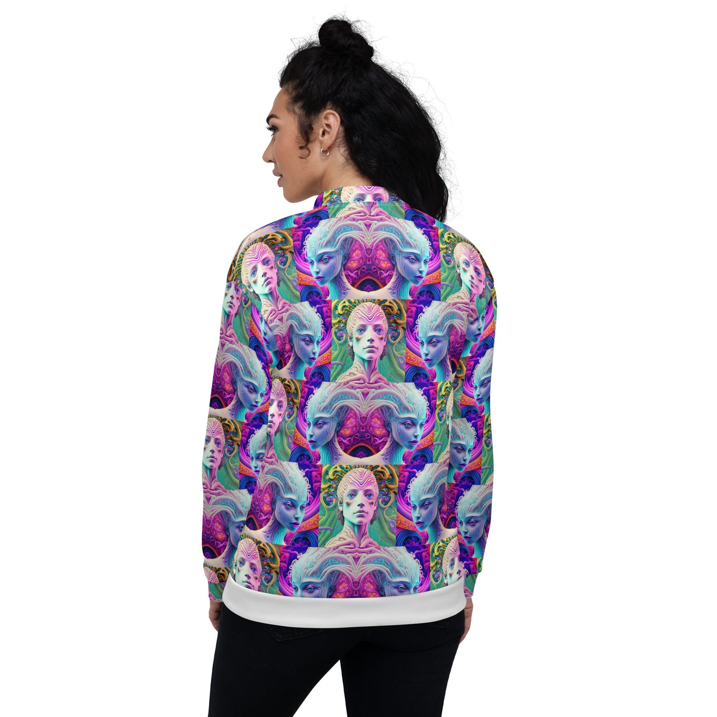 Unisex Bomber Jacket Kukloso Space Face No 5 - Free Shipping