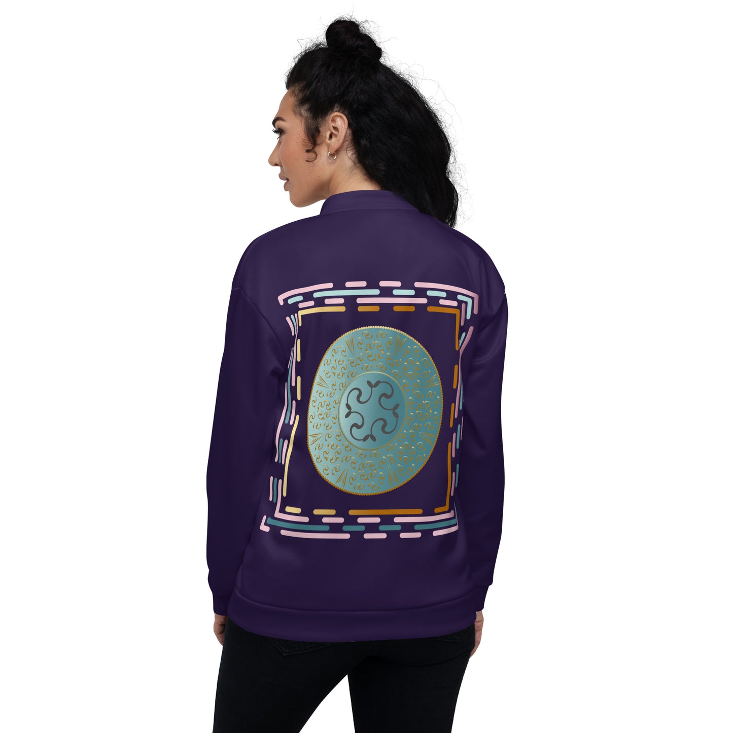 Unisex Bomber Jacket Kukloso Mandala No 57 No 2 Free Shipping