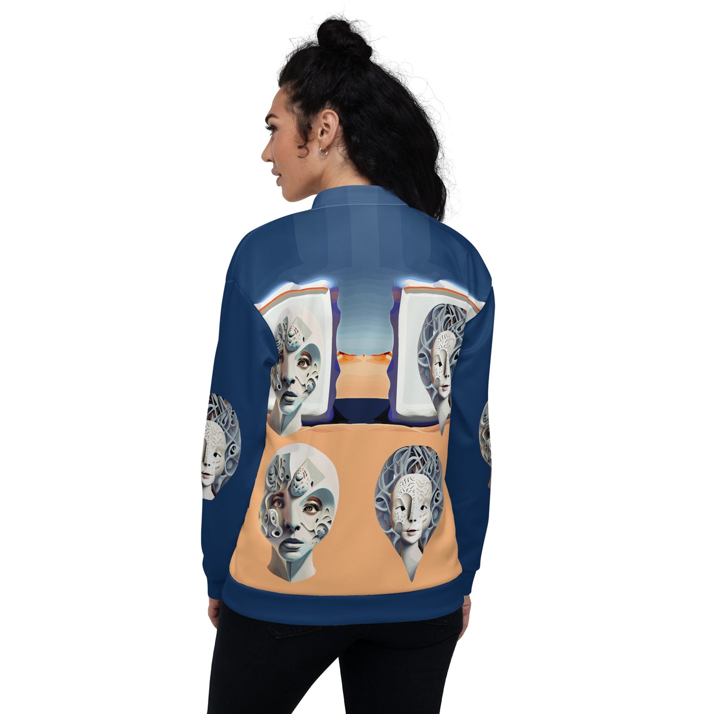 Unisex Bomber Jacket Kukloso Desert Space Faces No 1 Free Shipping