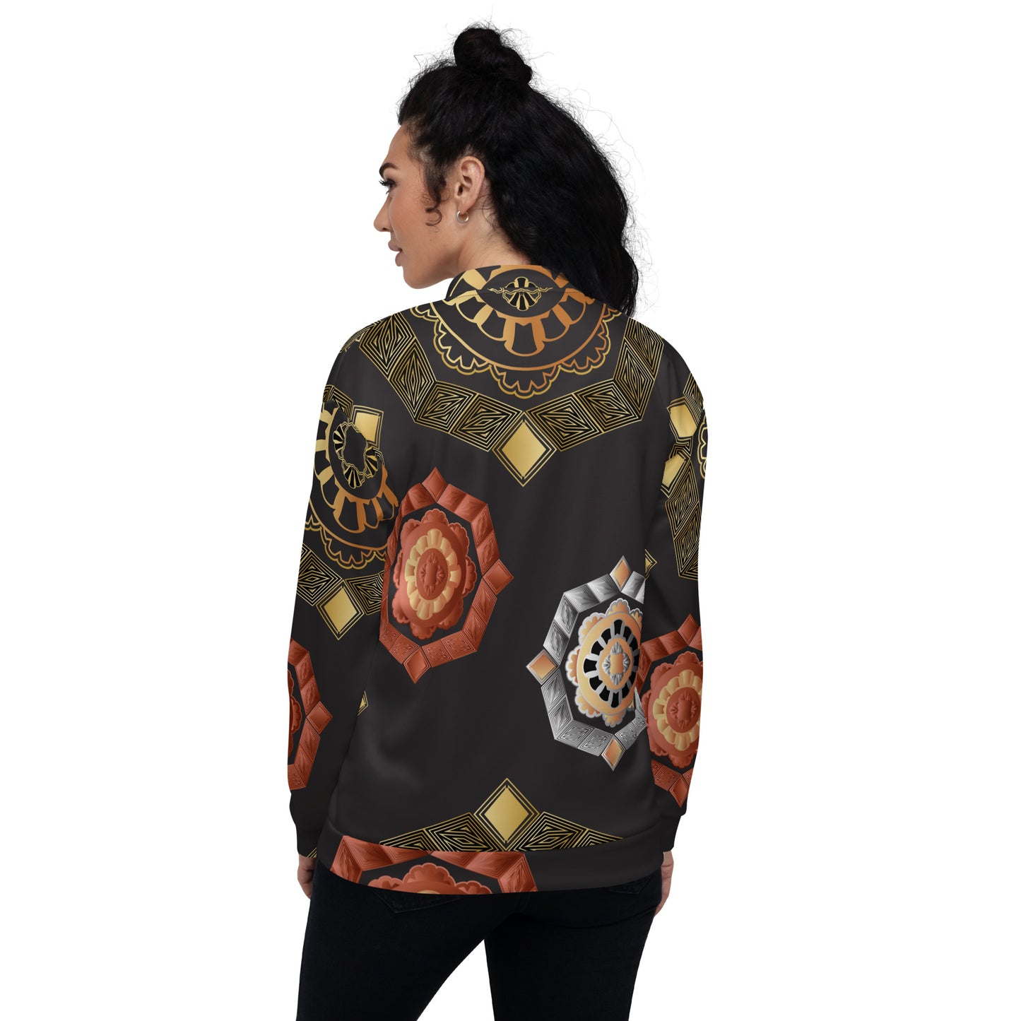 Unisex Bomber Jacket Kukloso Mandala Melange No 1 - Free Shipping