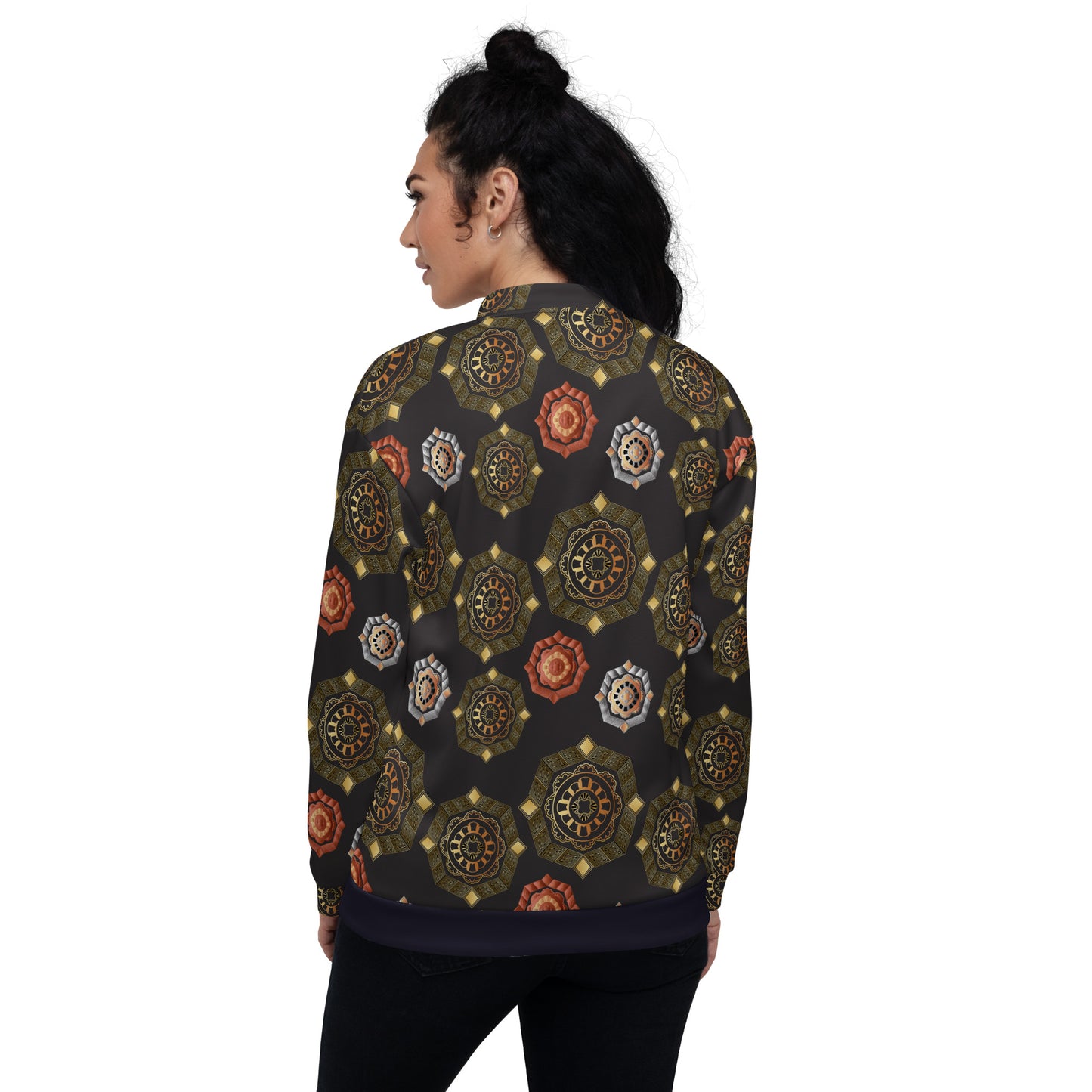 Unisex Bomber Jacket Kukloso Mandala Melange No 2 - Free Shipping