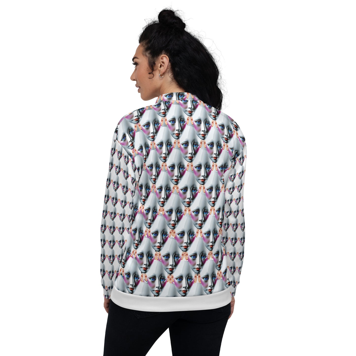 Unisex Bomber Jacket Kukloso Space Faces No 1 - Free Shipping