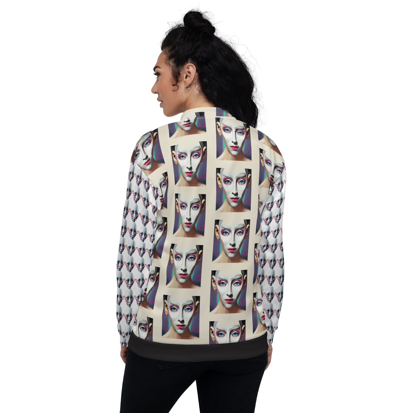 Unisex Bomber Jacket Kukloso Space Faces No 2 - Free Shipping