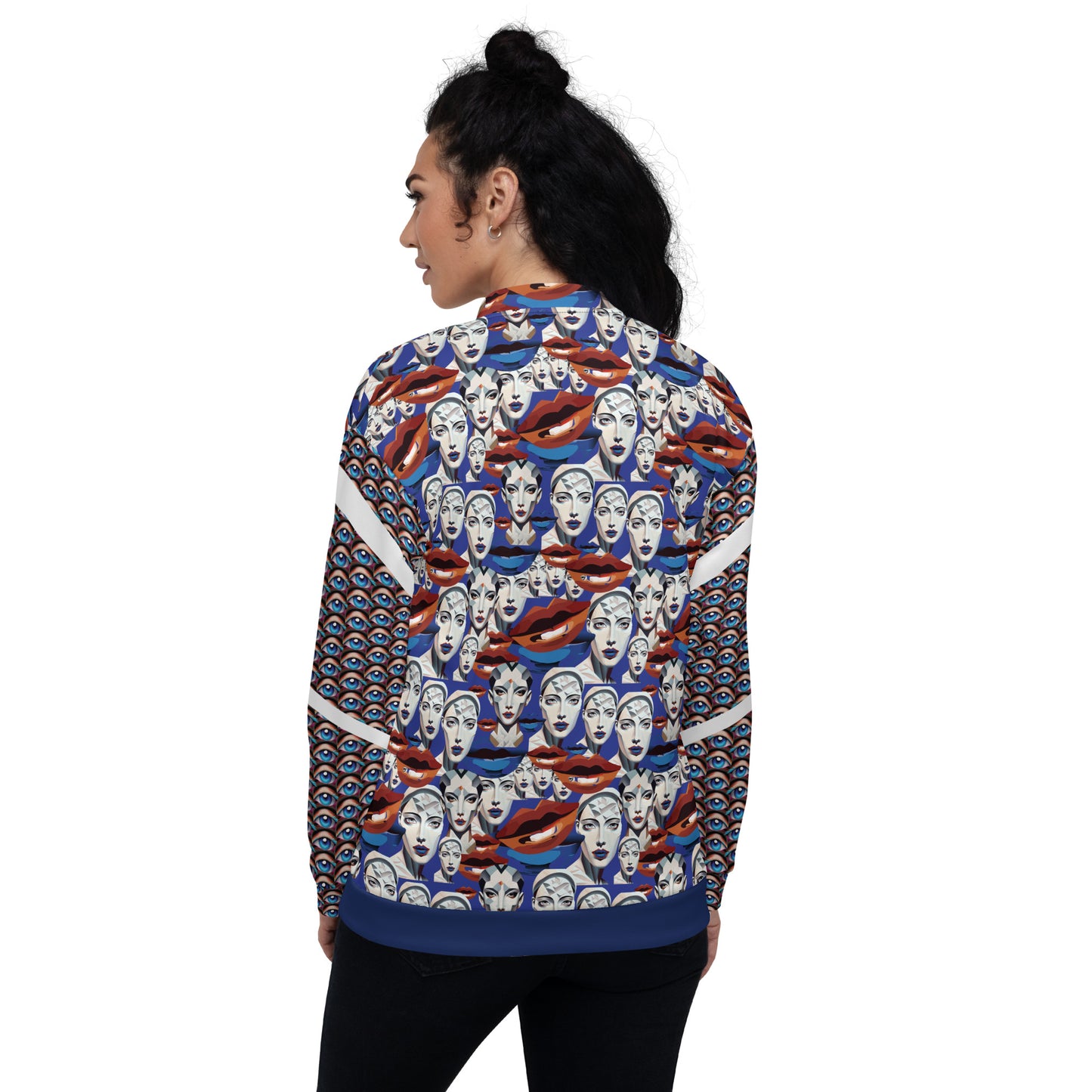 Unisex Bomber Jacket Kukloso Cubist Space Kisser No 1 - Free Shipping