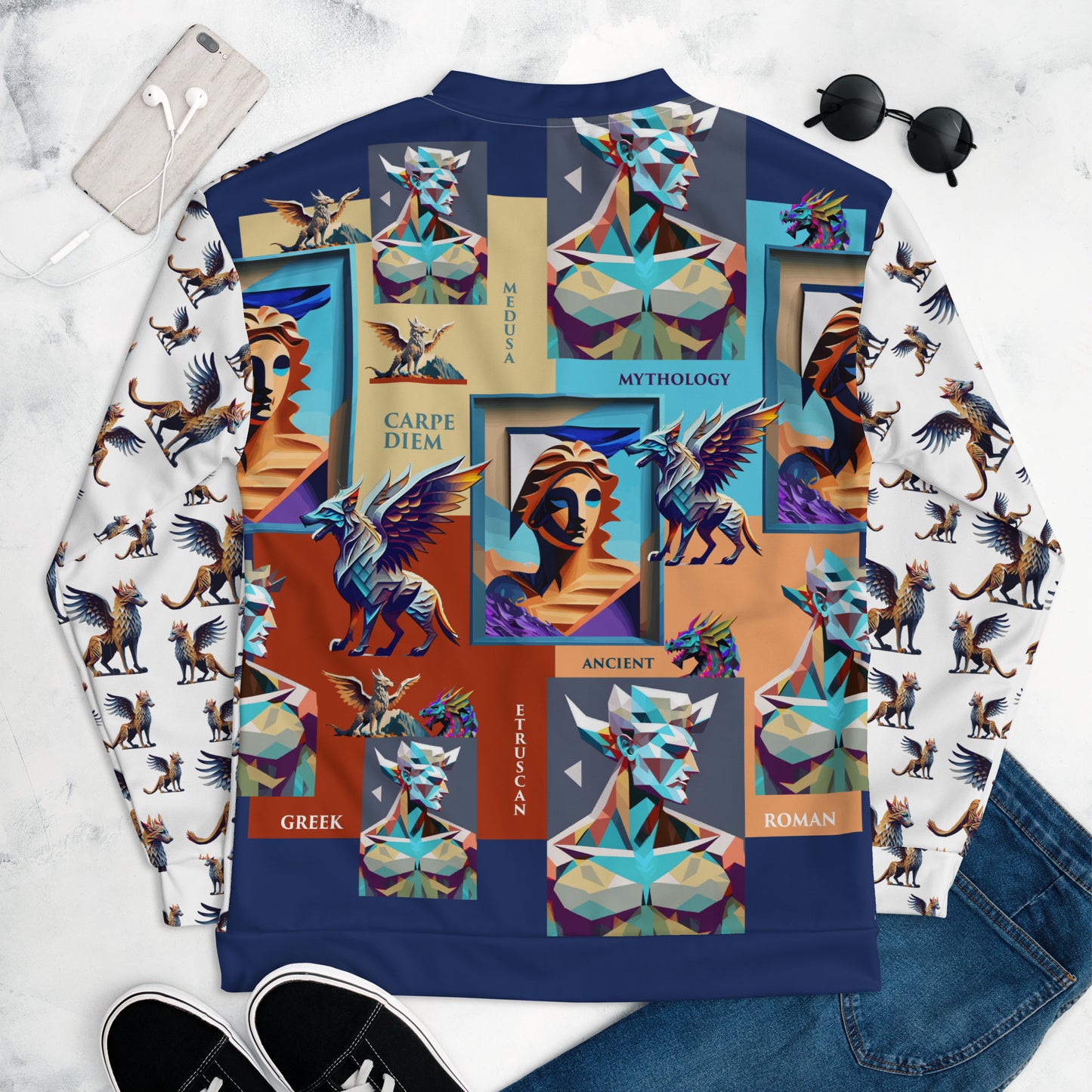 Unisex Bomber Jacket Kukloso Ancient Mythology No 1 - Free Shipping