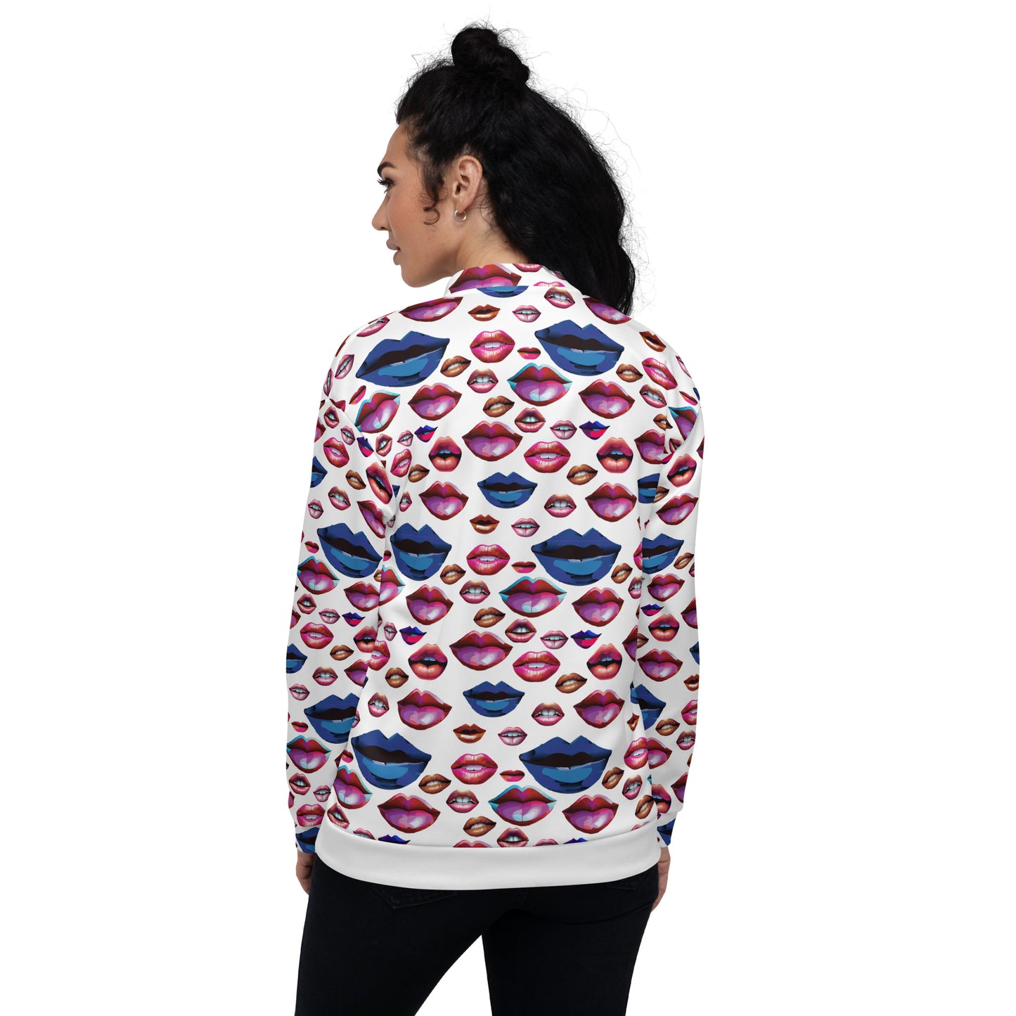 Unisex Bomber Jacket Kukloso Cubist Space Kisser No 7 - Free Shipping