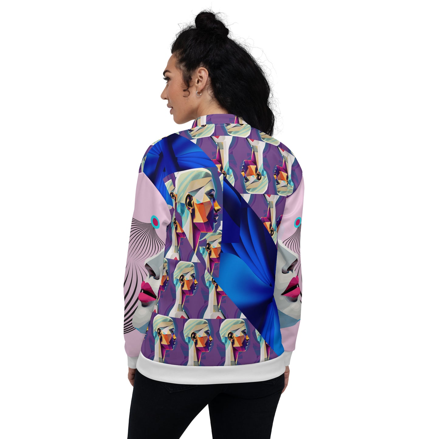 Unisex Bomber Jacket Kukloso Cubist Face Collage No 1 - Free Shipping