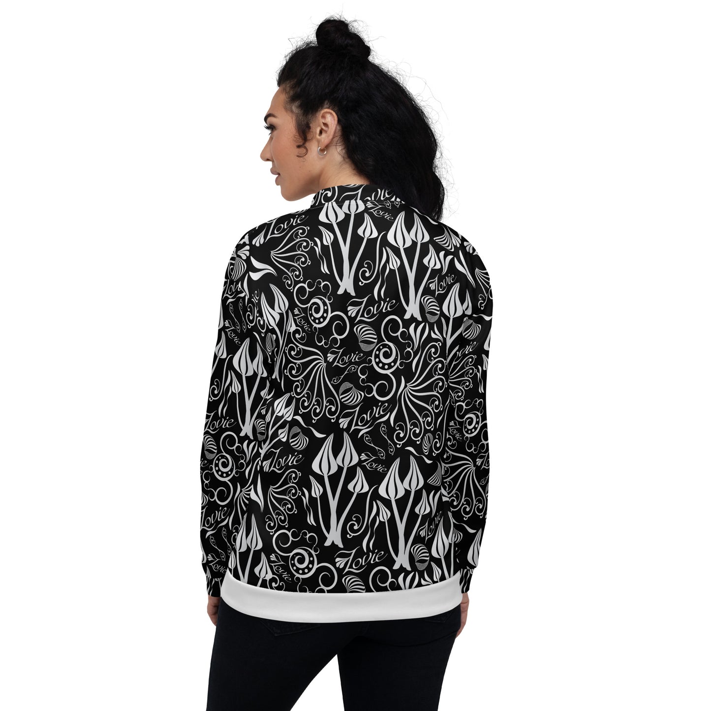 Unisex Bomber Jacket Kukloso 'Lovie' No 1 Black - Free Shipping