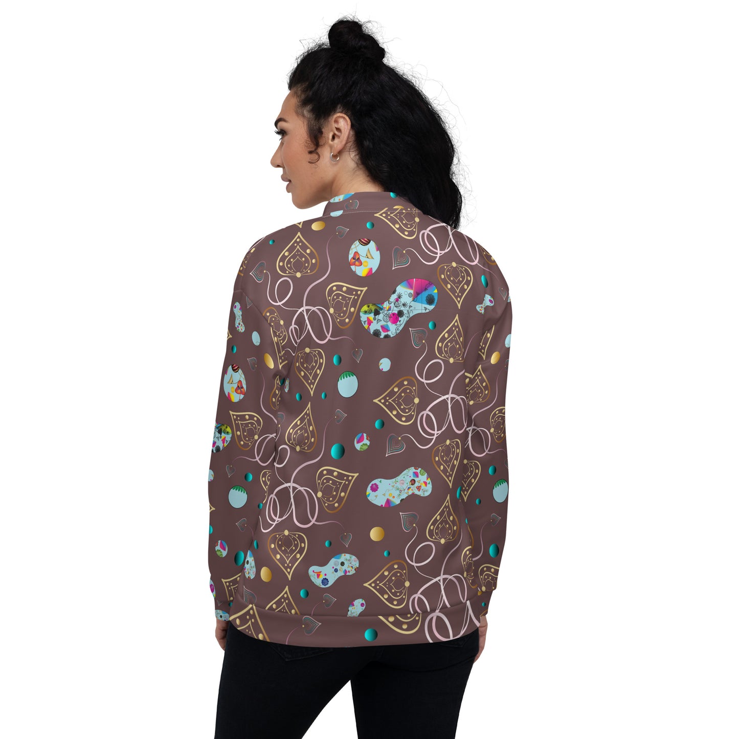 Unisex Bomber Jacket Kukloso Abstractical No 24/25 Cocoa - Free Shipping