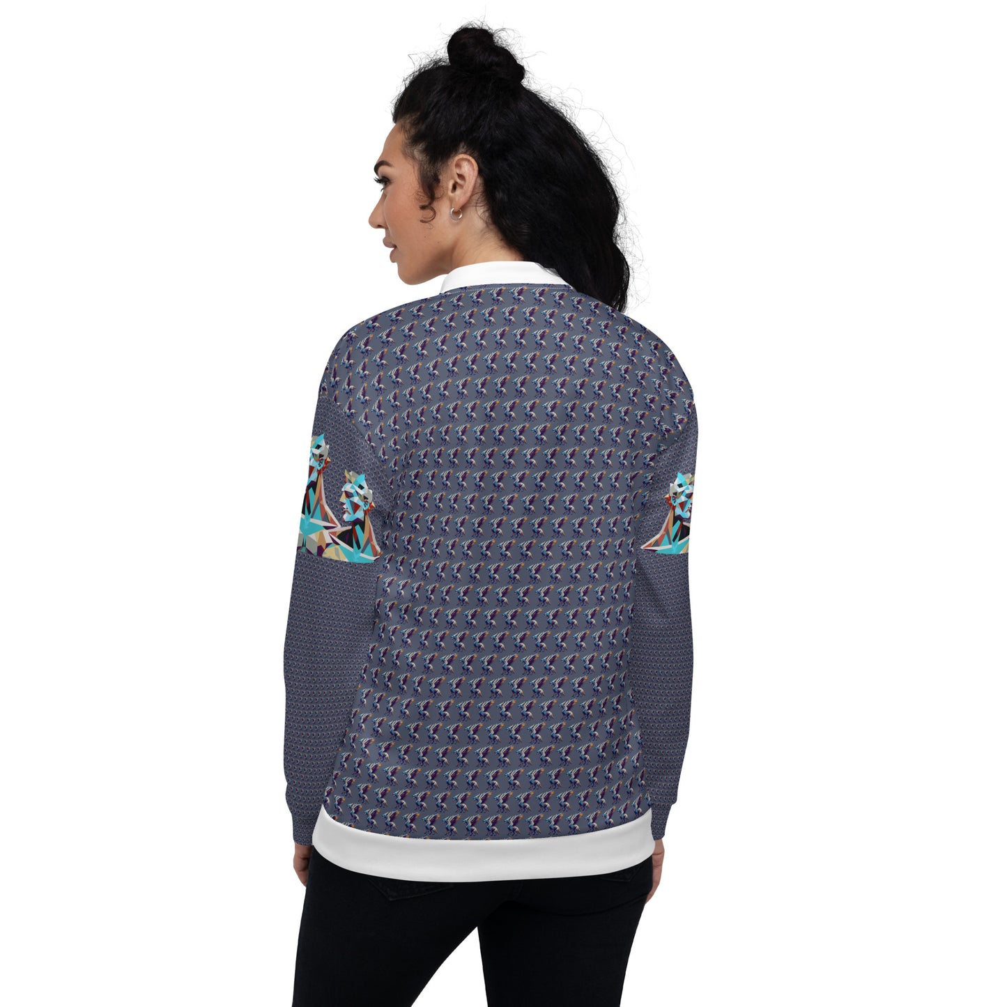 Unisex Bomber Jacket Kukloso Cubist Griffin Pattern - free Shipping