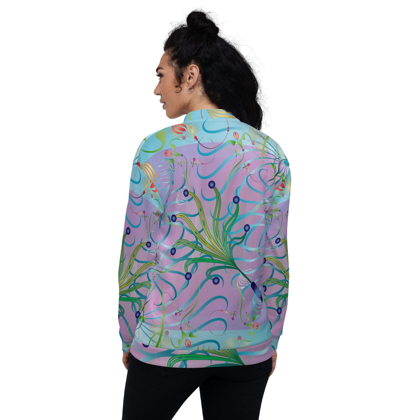 Unisex Bomber Jacket Kukloso Melange de fleur No 80 - Free Shipping