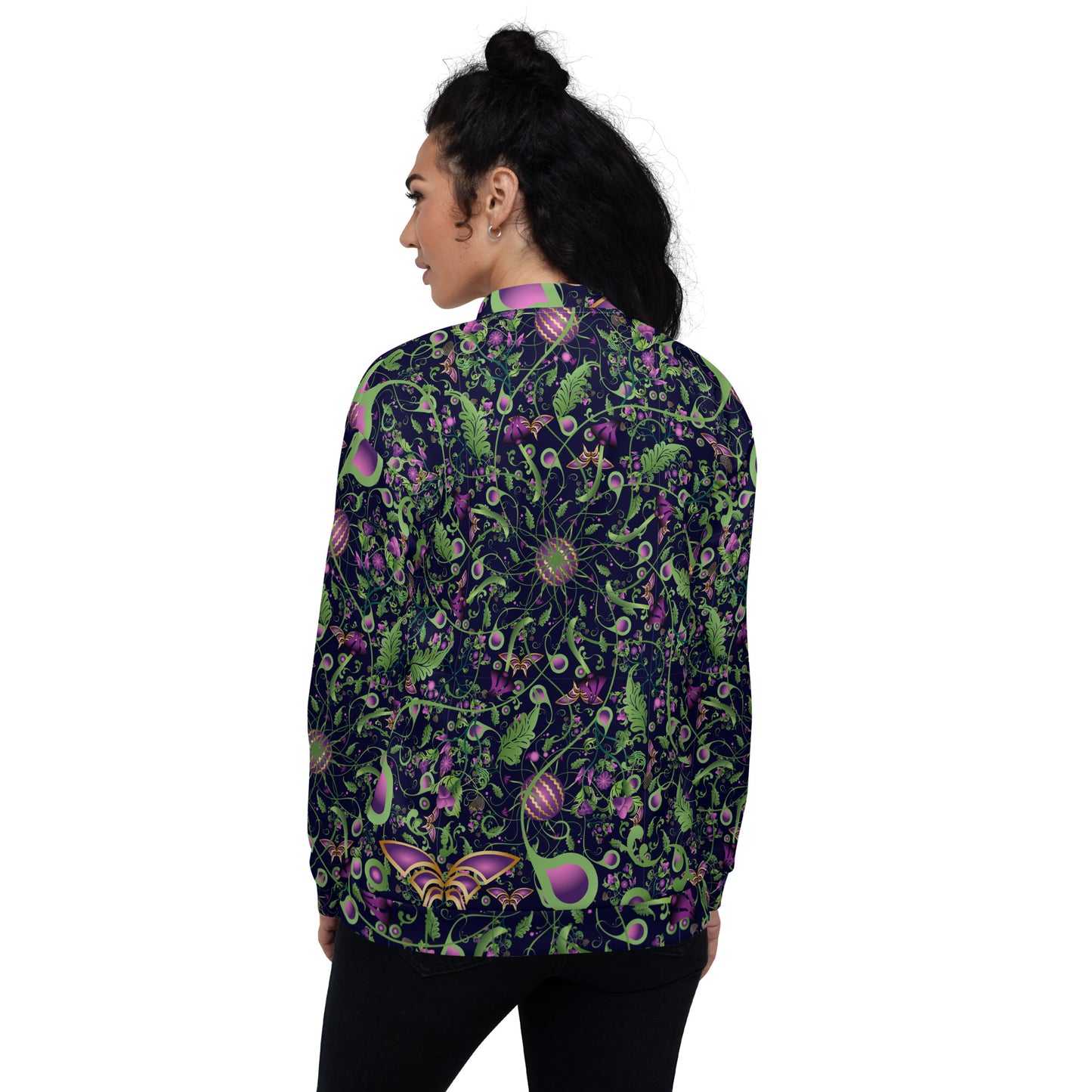 Unisex Bomber Jacket Kukloso Melange de fleur No 6A - Free Shipping