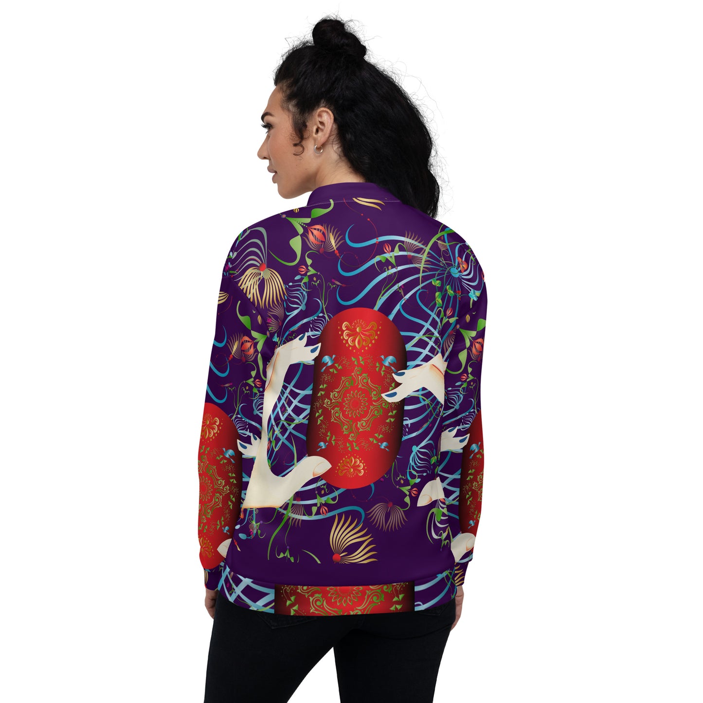 Unisex Bomber Jacket Kukloso Multicolored Collage No 1 - Free Shipping