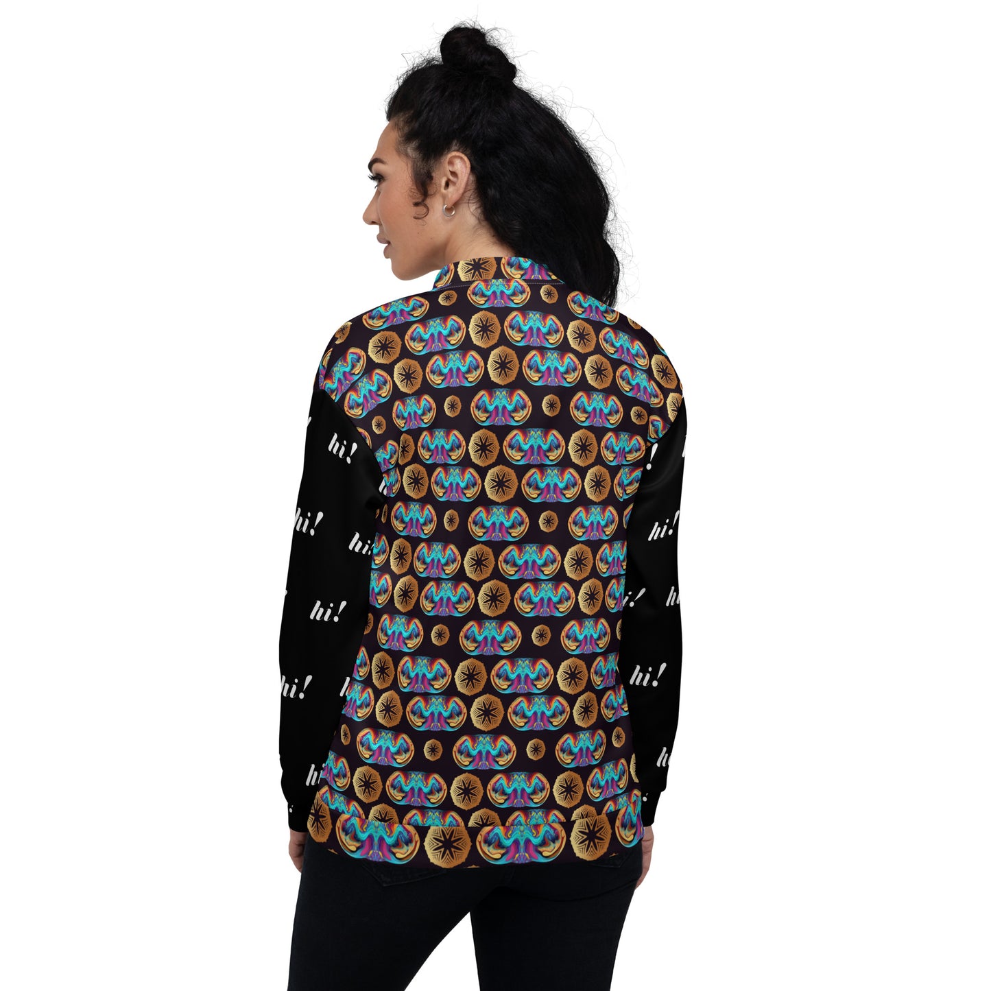 Unisex Bomber Jacket Kukloso Liquid Color Abstract No 1 - Free Shipping