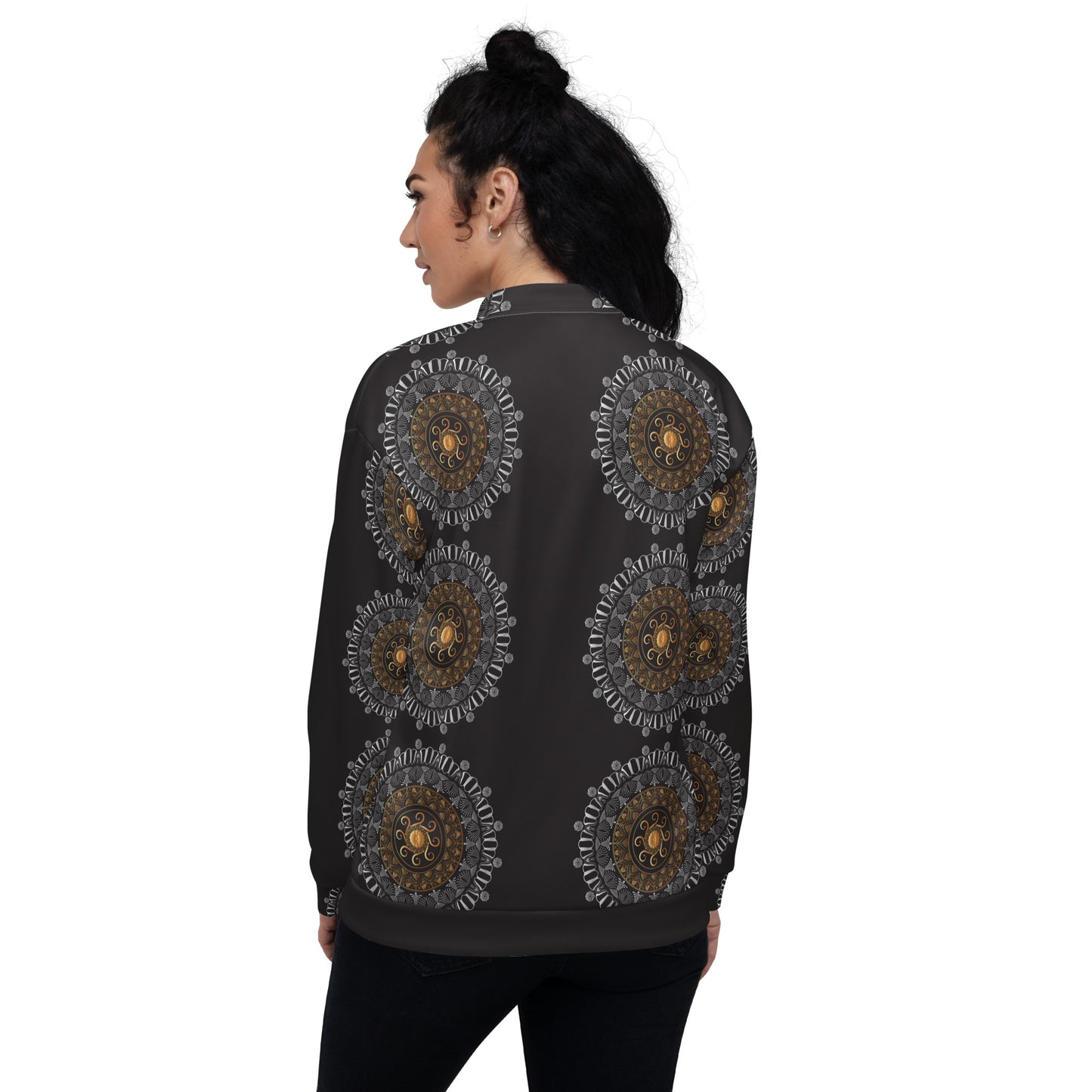 Unisex Bomber Jacket Kukloso Kuklos Mandala No 4321 - Free Shipping