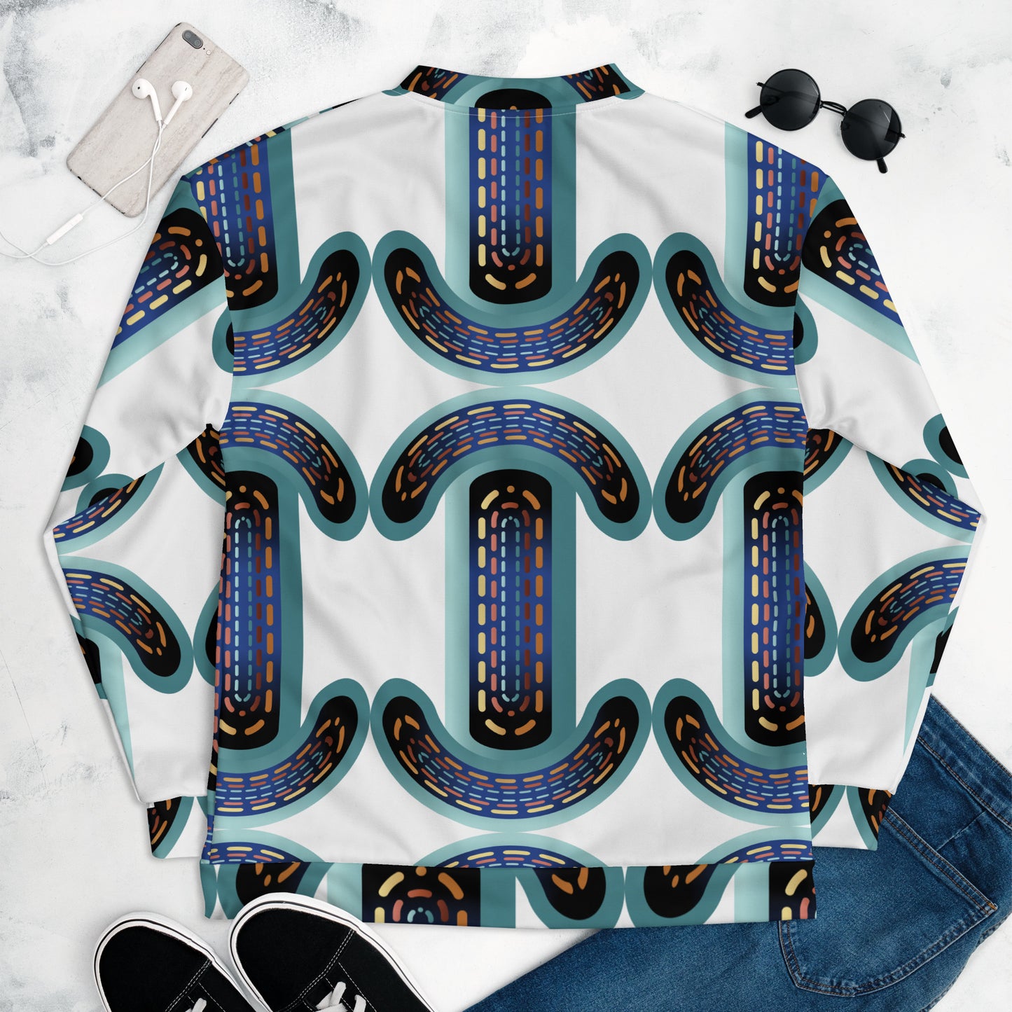 Unisex Bomber Jacket Kukloso Abstracticon No 3 - Free Shipping