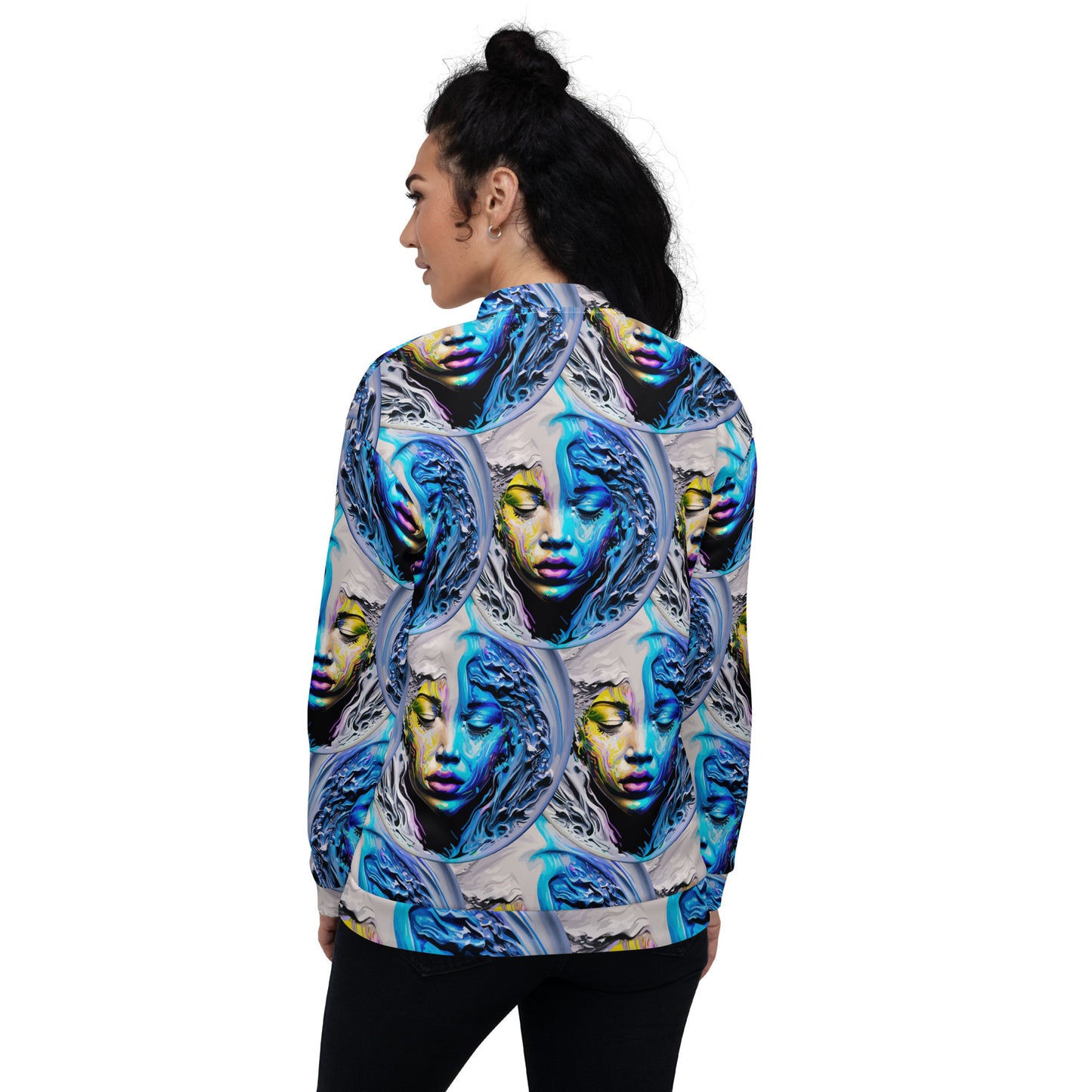 Unisex Bomber Jacket Kukloso Liquid Color Woman No 1 Medium Pattern - Free Shipping