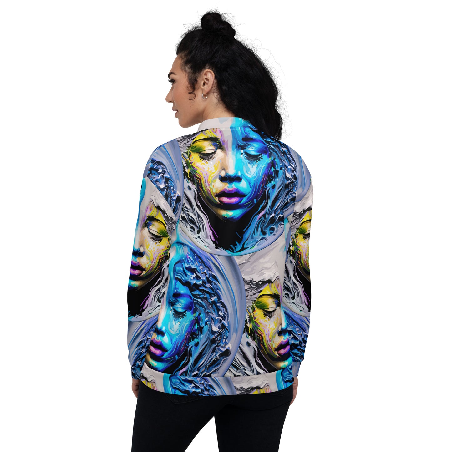 Unisex Bomber Jacket Kukloso Liquid Color Woman No 1 Large Pattern - Free Shipping