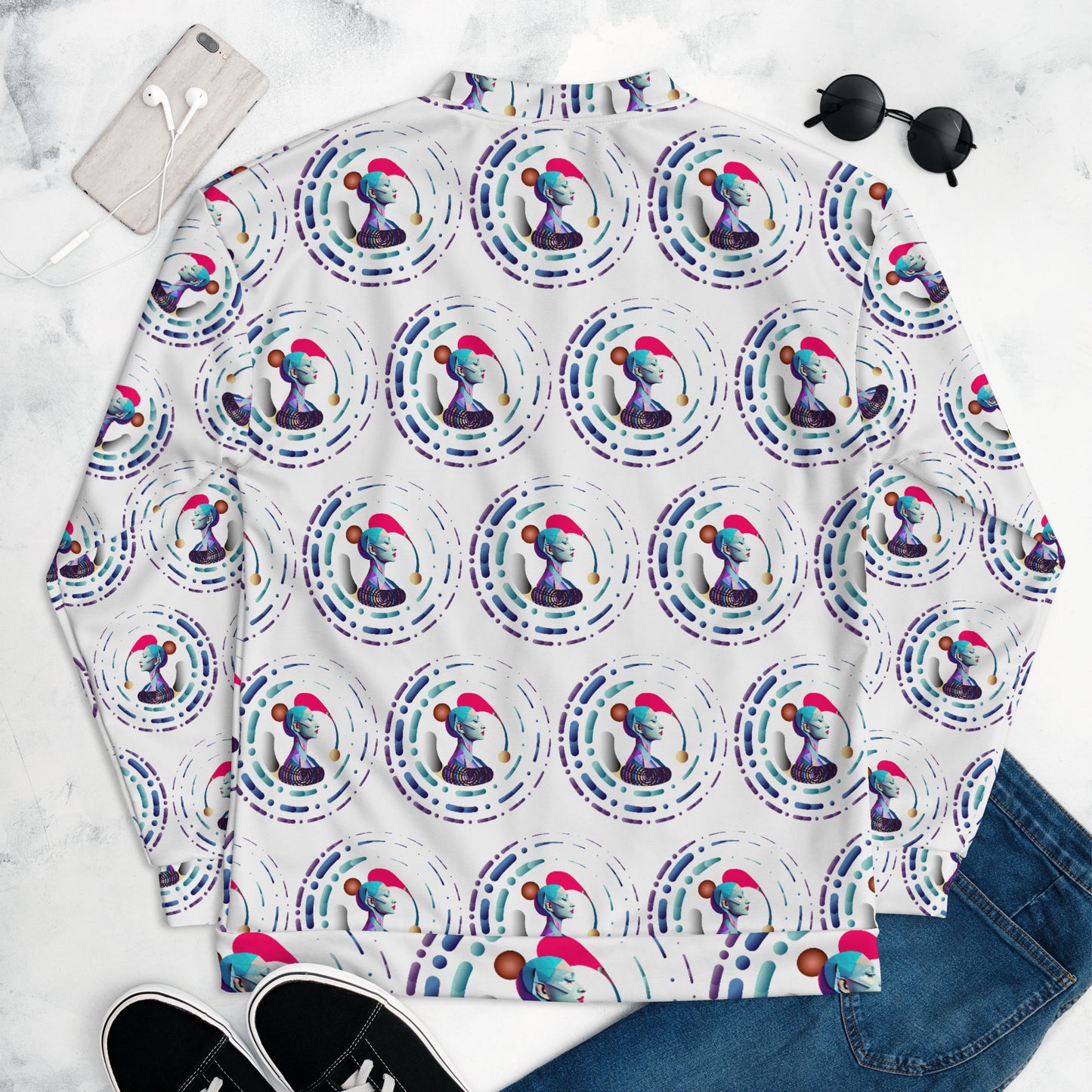 Unisex Bomber Jacket Kukloso Abstracticon No 21 A - Free Shipping