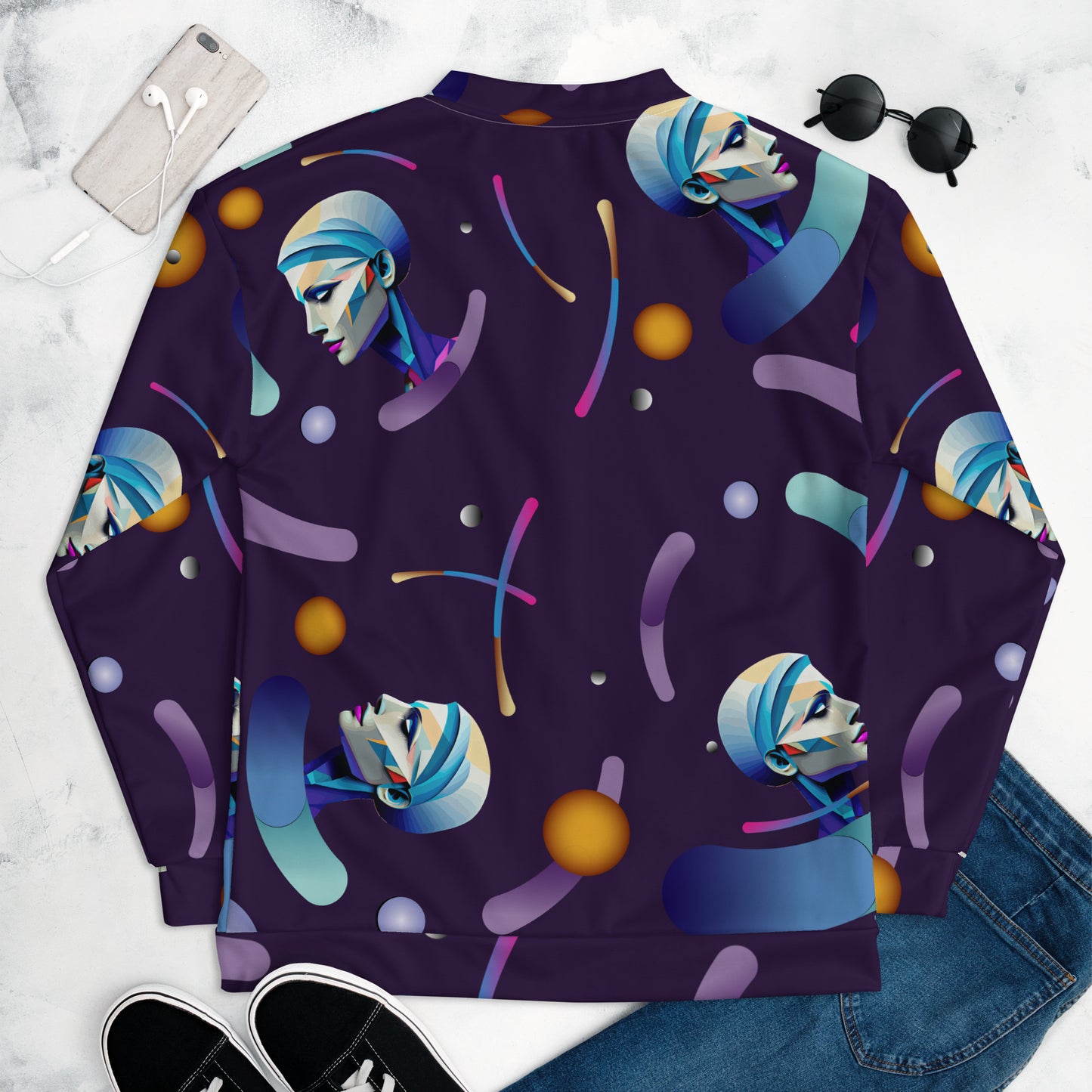 Unisex Bomber Jacket Kukloso Abstracticon No 16 - Free Shipping