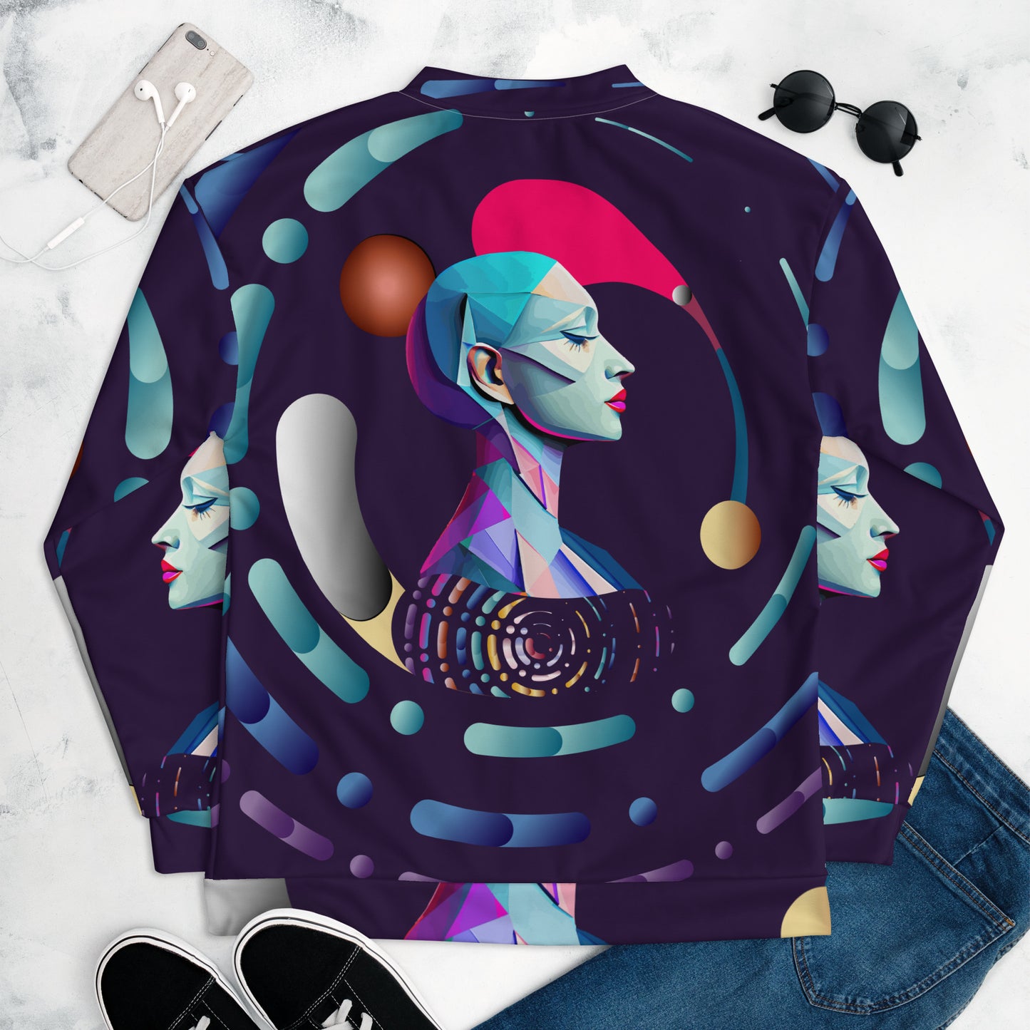 Unisex Bomber Jacket Kukloso Abstracticon No 15 - Free Shipping