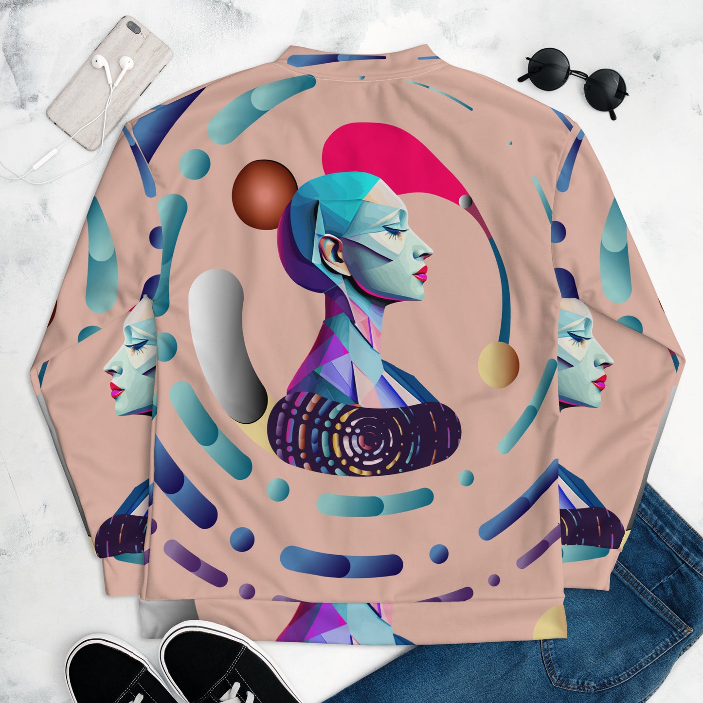 Unisex Bomber Jacket Kukloso Abstracticon No 13 - Free Shipping