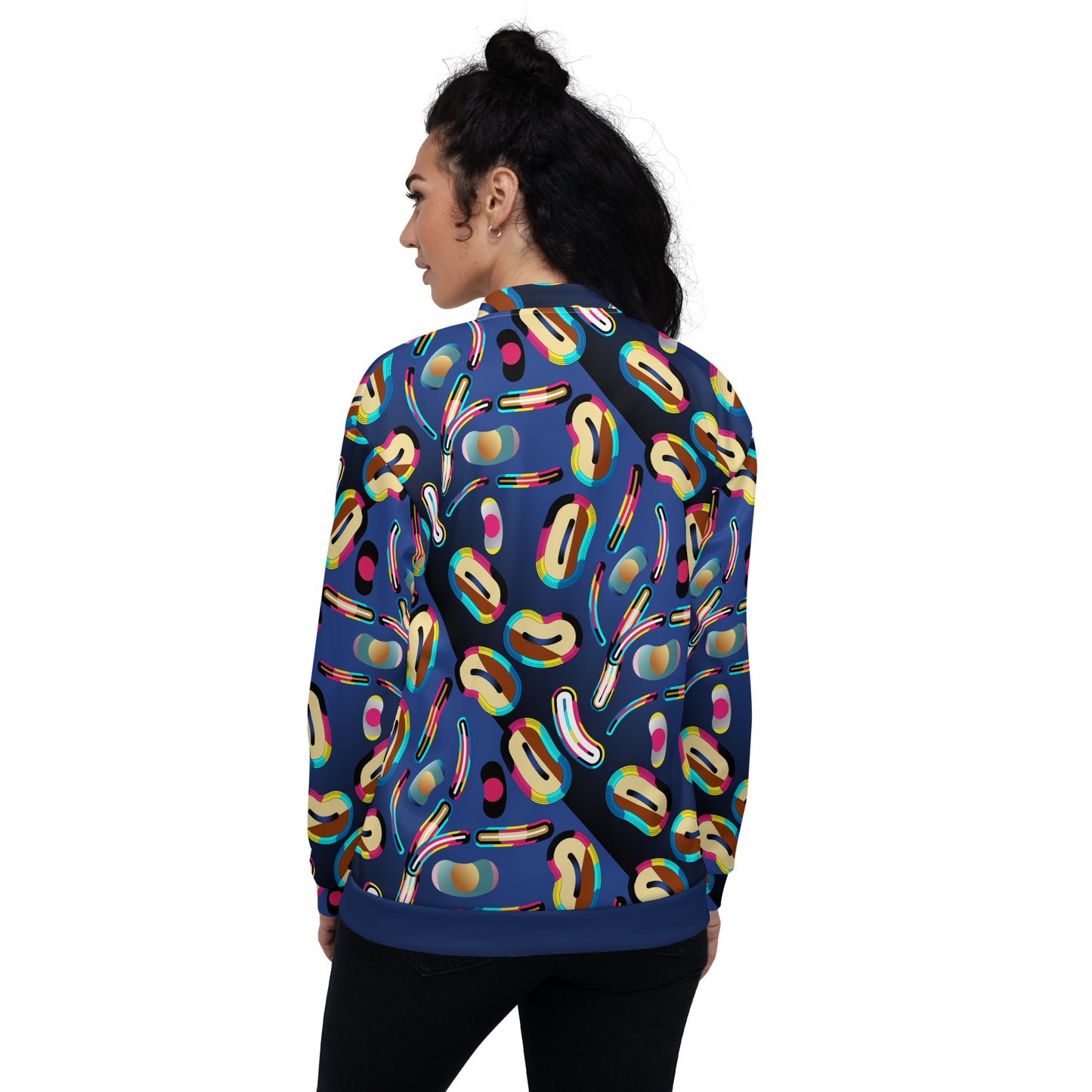 Unisex Bomber Jacket Kukloso Abstracticon No 6 Large Pattern - Free Shipping