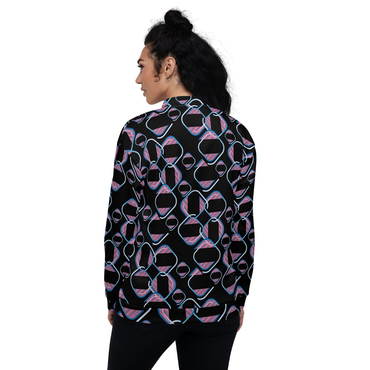 Unisex Bomber Jacket Kukloso Abstracticon Pattern No 4 - Free Shipping